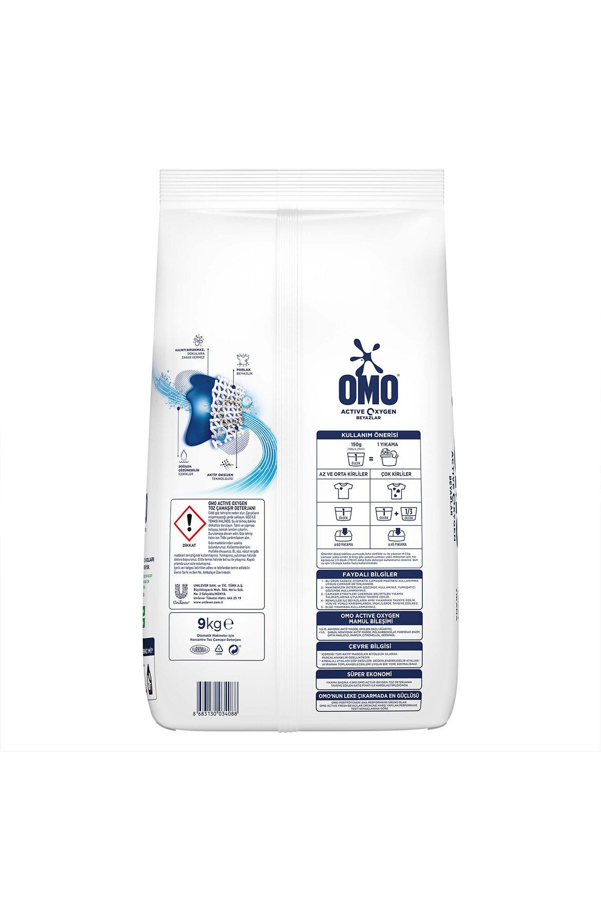 Active Oxygen Beyazlar Toz Deterjanı 9 Kg X1