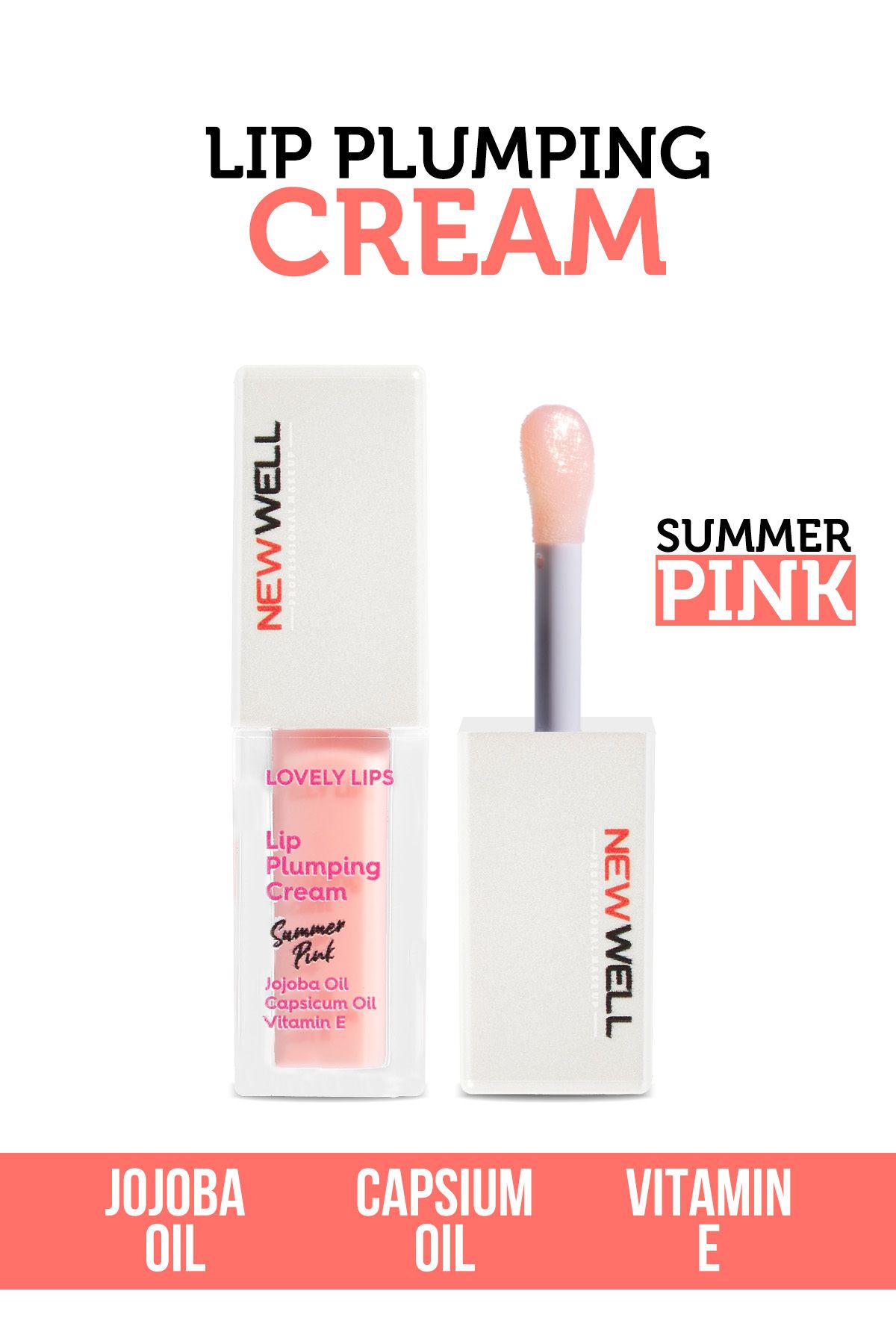 New Well Lip Plumping CreamSummer Pink Dudak...