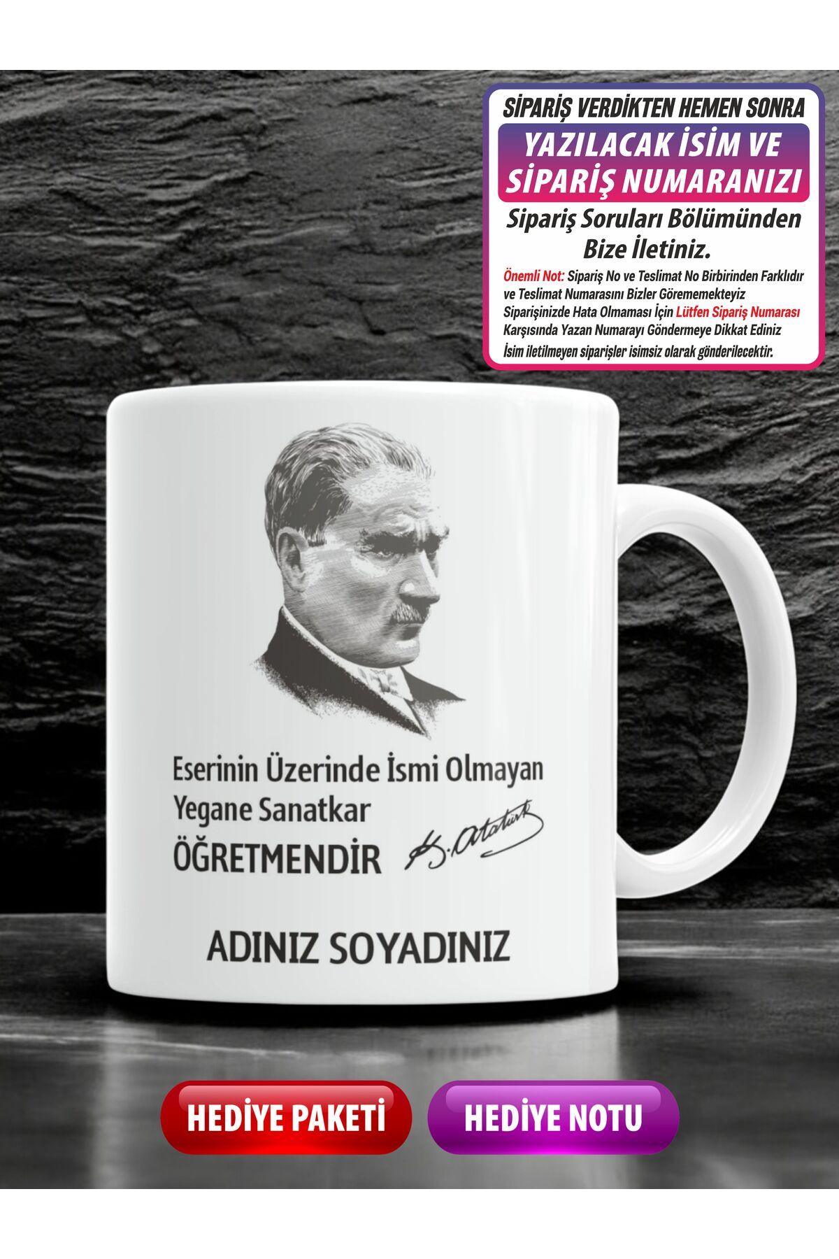 LAZZERS HEDİYELİK ÖĞRETMENLER GÜNÜ KİŞİYE ÖZE...