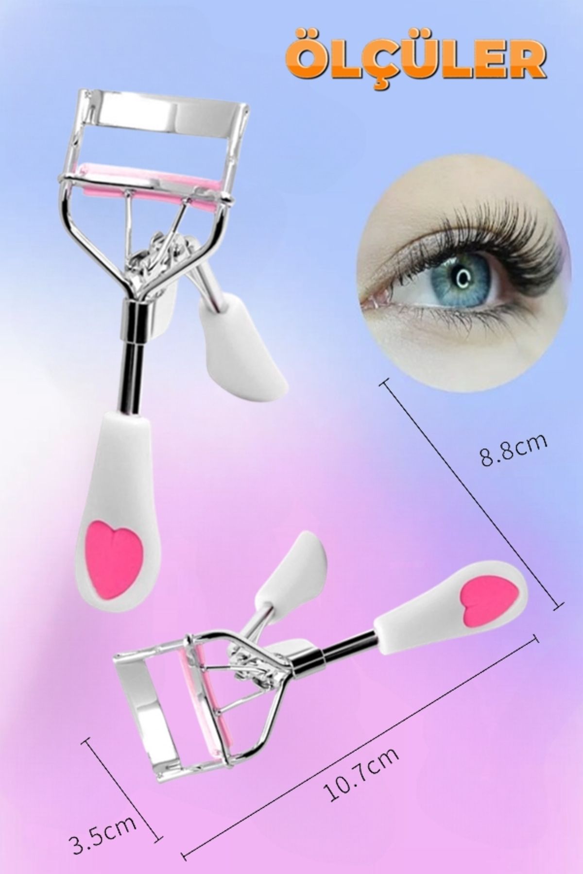 Kalpli 3 Kat Güçlü Kaydırmaz Kirpik Kıvırıcı Eyelash Curler