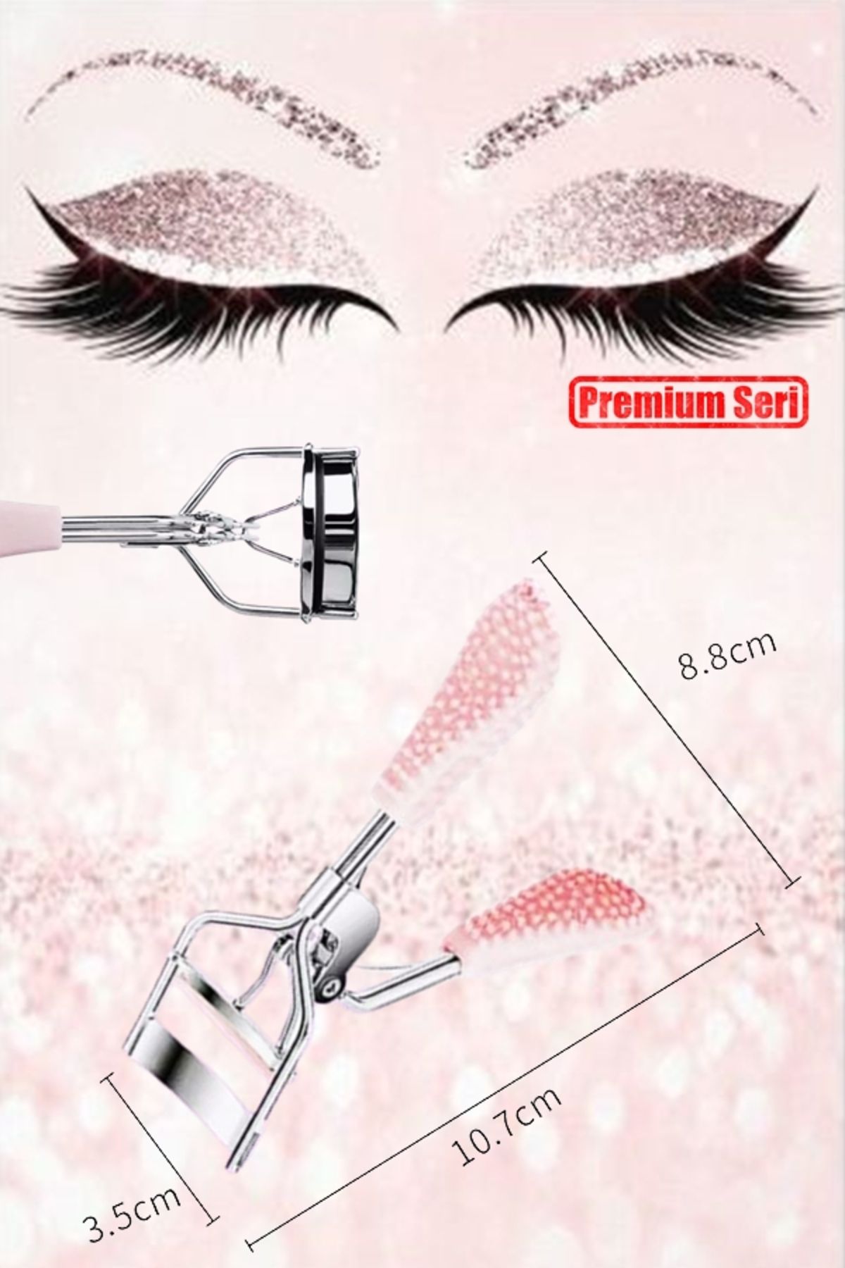 Tırtıklı 3 Kat Güçlü Kaydırmaz Kirpik Kıvırıcı Eyelash Curler