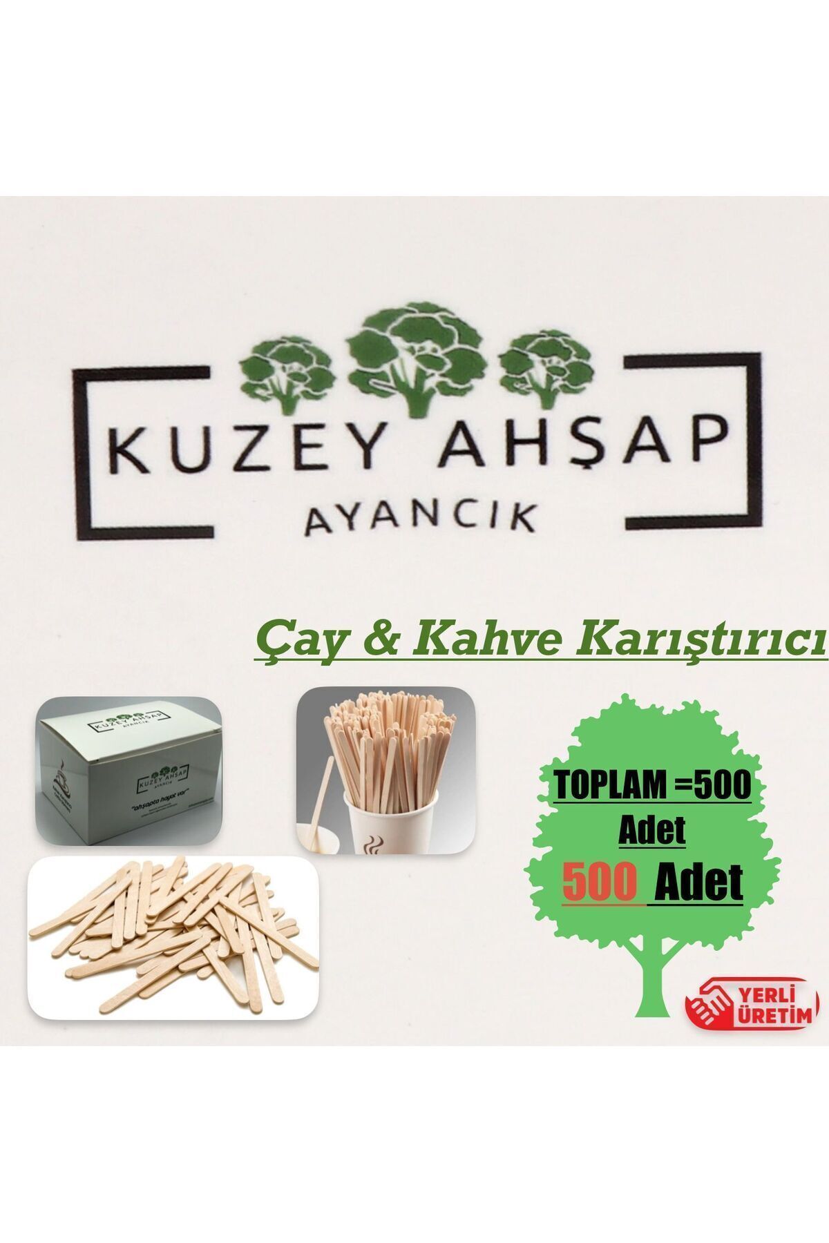 Kuzey Ahşap Ayancık Çay KahveKarıştırma Çubuğ...