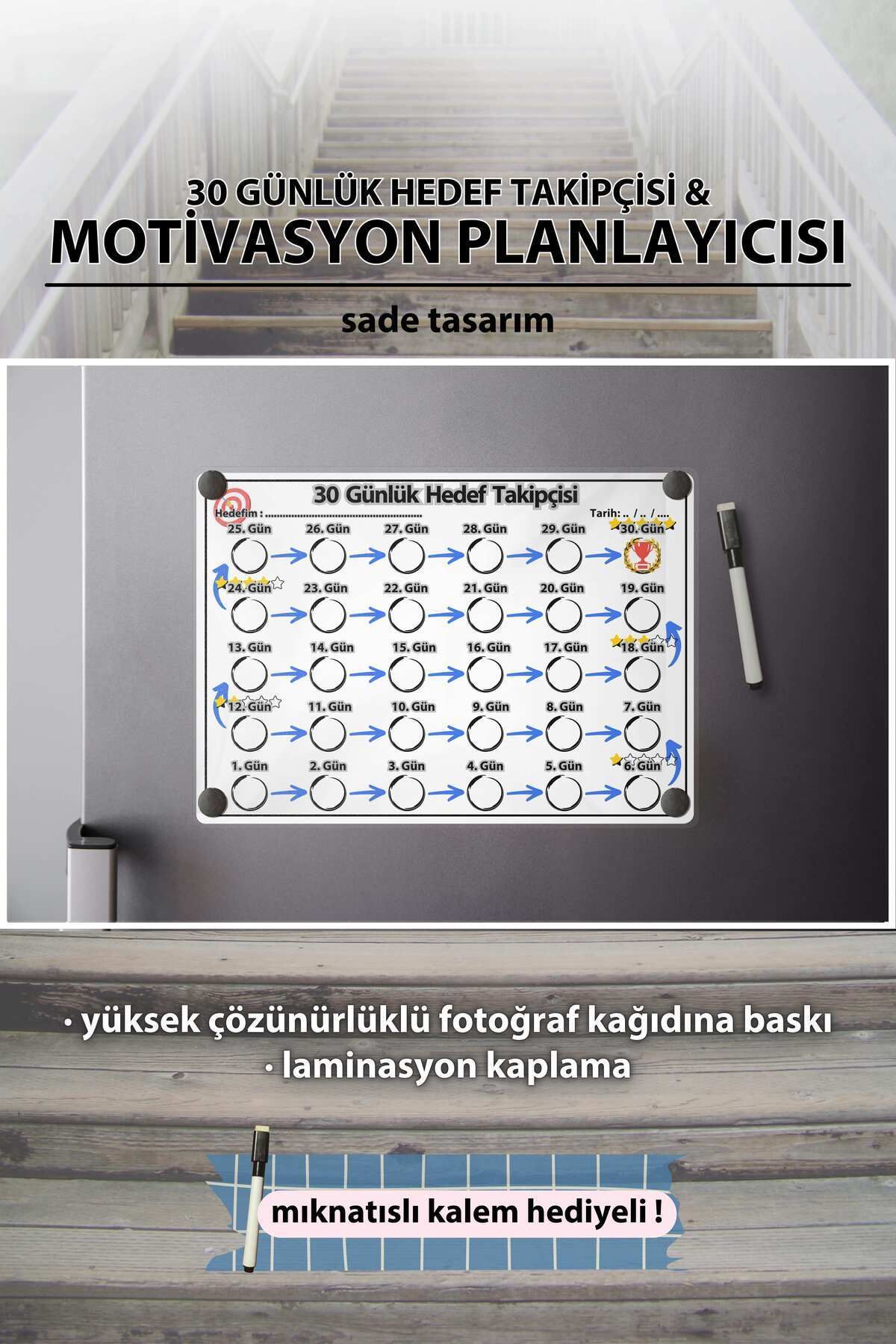 30 Günlük Hedef Takipçisi & Motivasyon Planlayıcısı