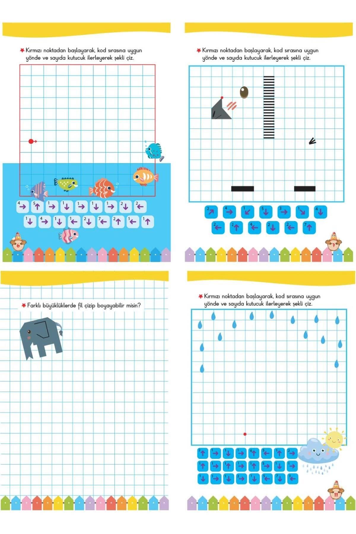 4 - 6 Yaş Oyunlarla Eğlenceli Dikkat Ve Zeka Geliştirici Kodlama Etkinlikleri 5 Kitap