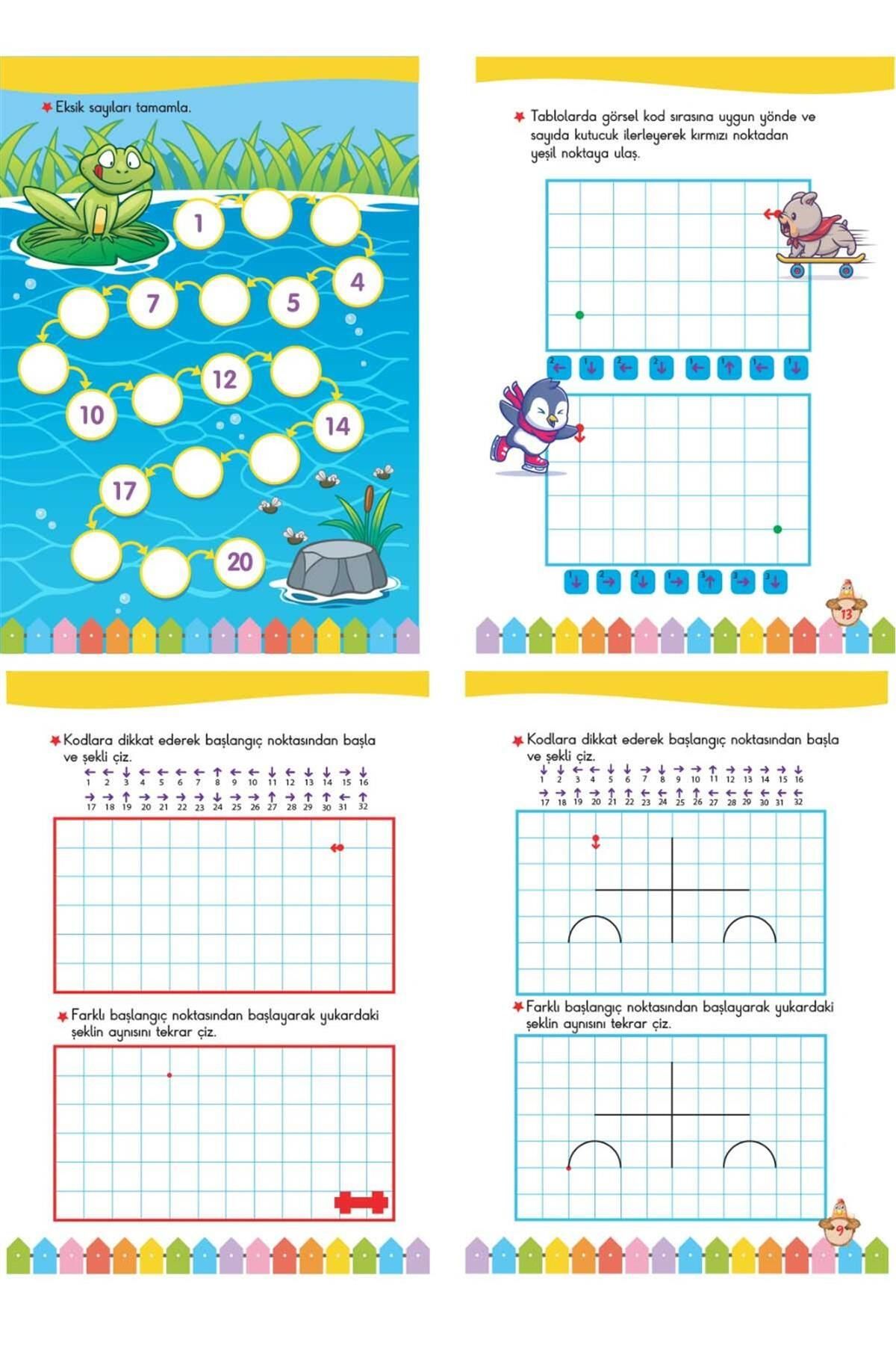 4 - 6 Yaş Oyunlarla Eğlenceli Dikkat Ve Zeka Geliştirici Kodlama Etkinlikleri 5 Kitap