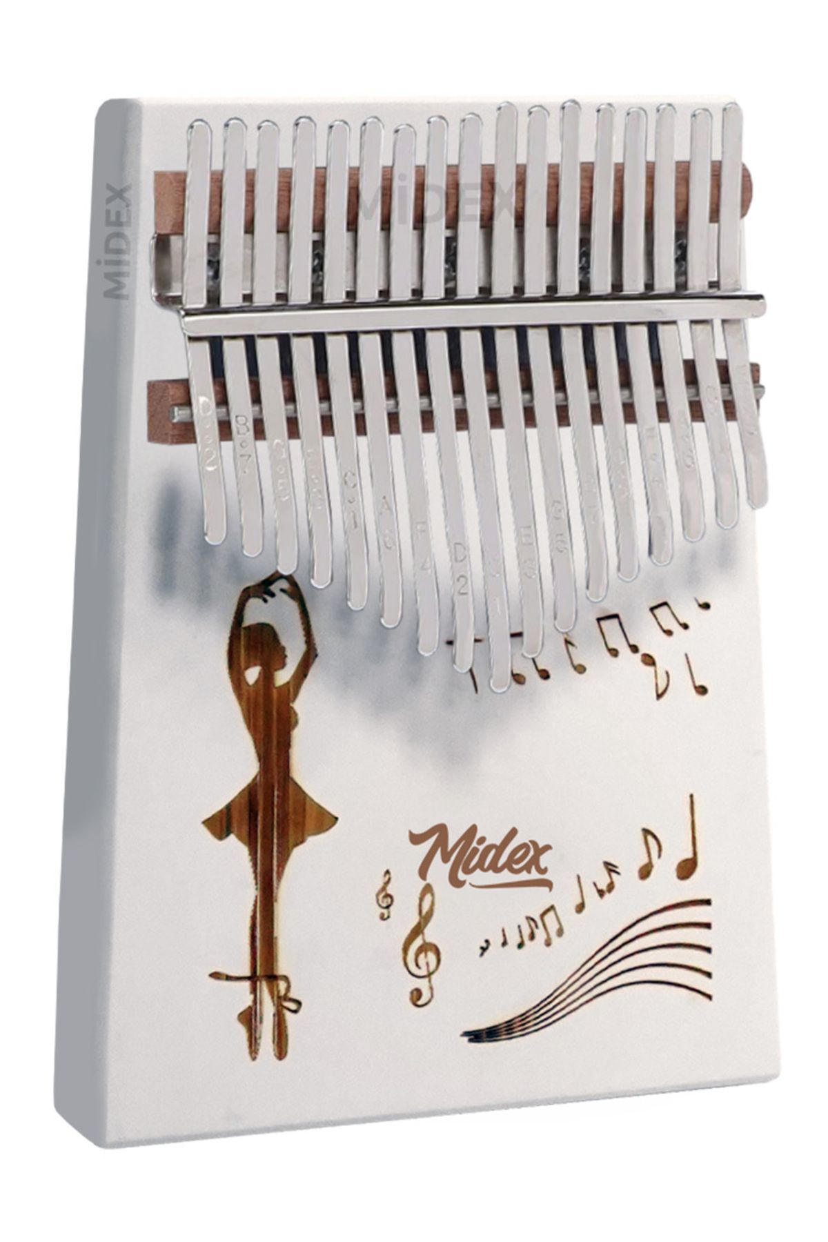 KLX-540-PAK Beyaz Renk Gerçek Ağaç Kalimba 17 Tuşlu Full Set