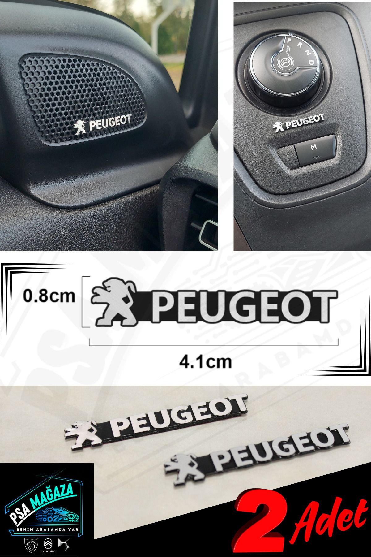 bavcar Peugeot Yazılı MetalHoparlör Logosu [2...