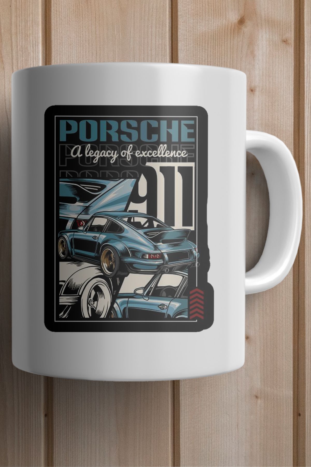 Porsche 911 Classic Car Baskılı Premium Kupa Bardak