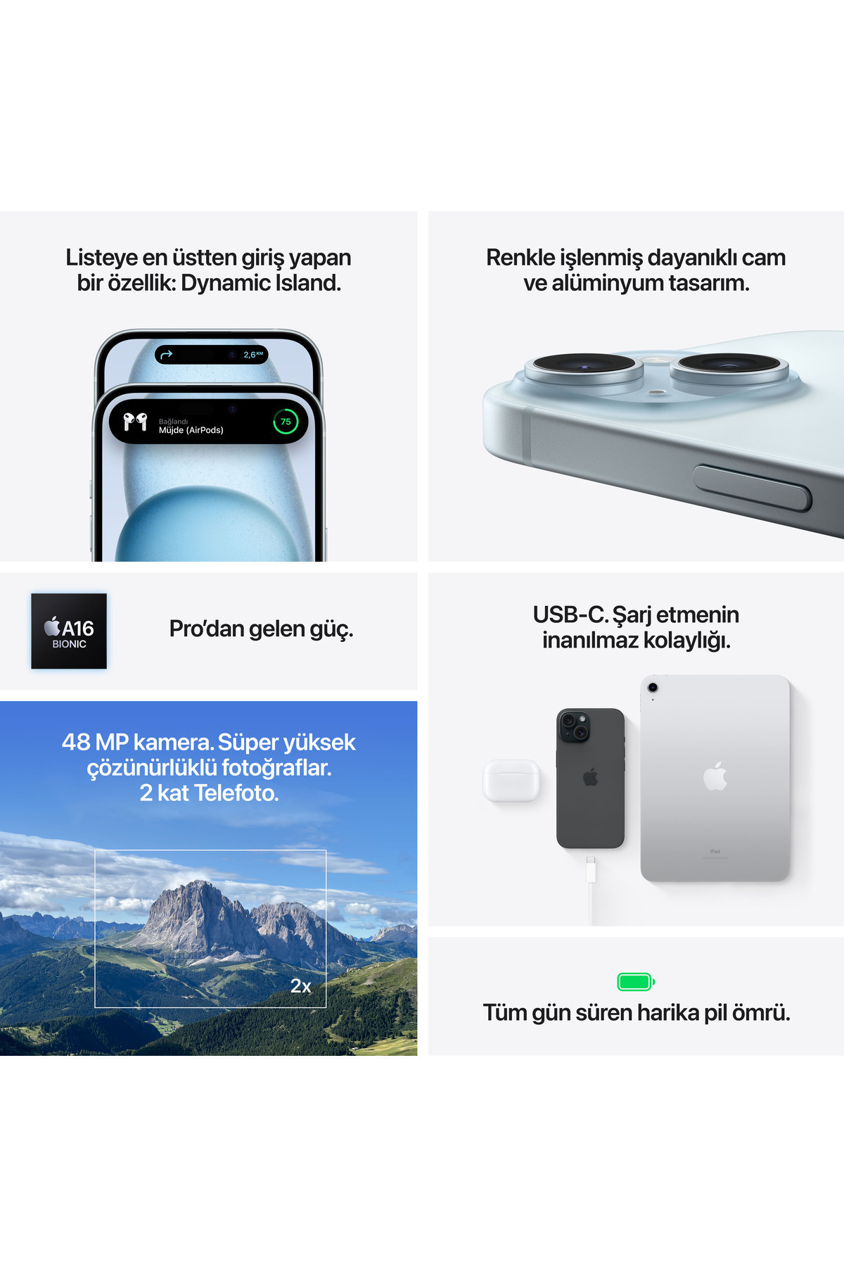 آیفون 15 128 گیگابایت مشکی (تضمین شده Apple TR)