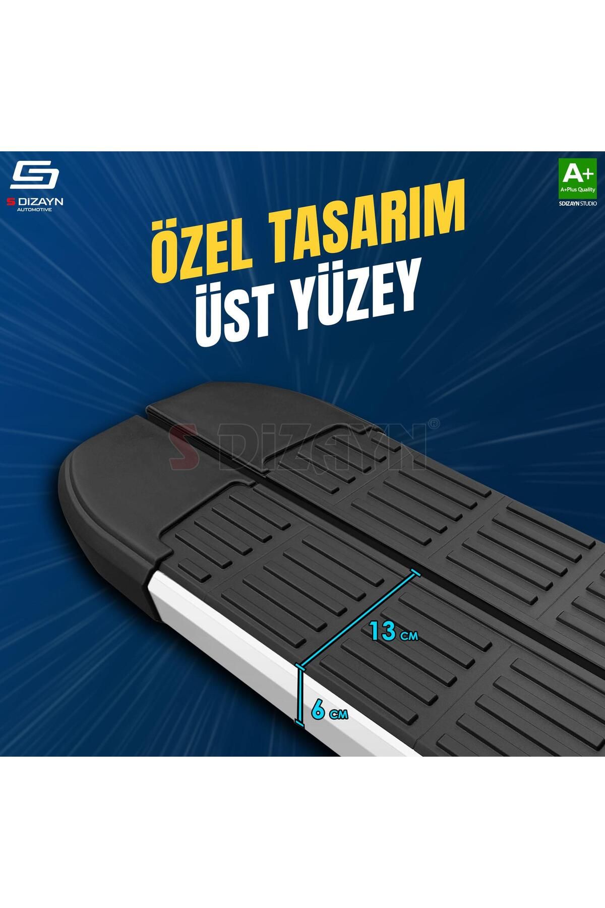 S-dizayn Nissan Qashqai 2 S-line Aluminyum Yan Basamak 173 Cm 2014-2021