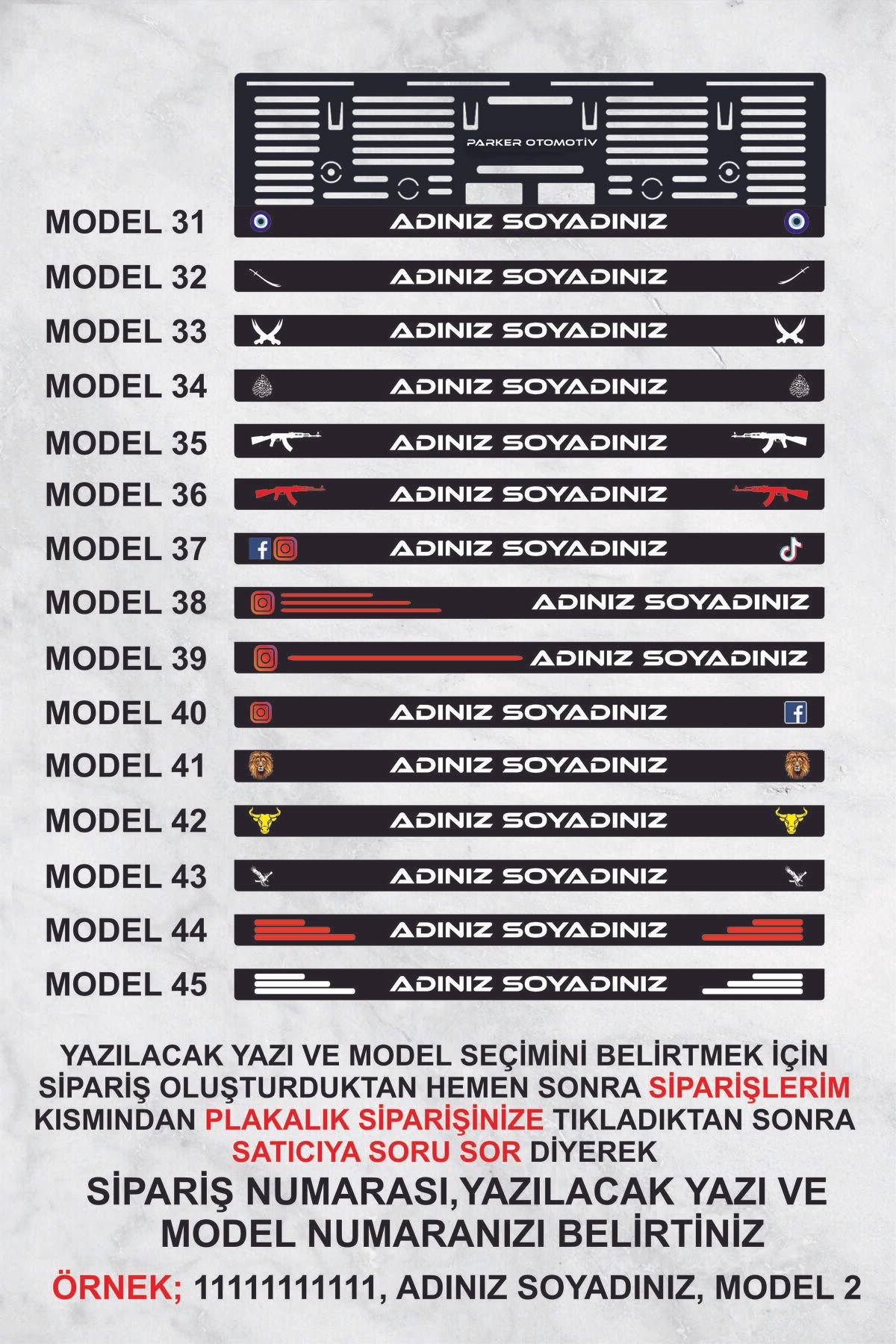 Kişiye Özel Isimli Plakalık 2 Adet Her Araç Için Uygun Plakalık