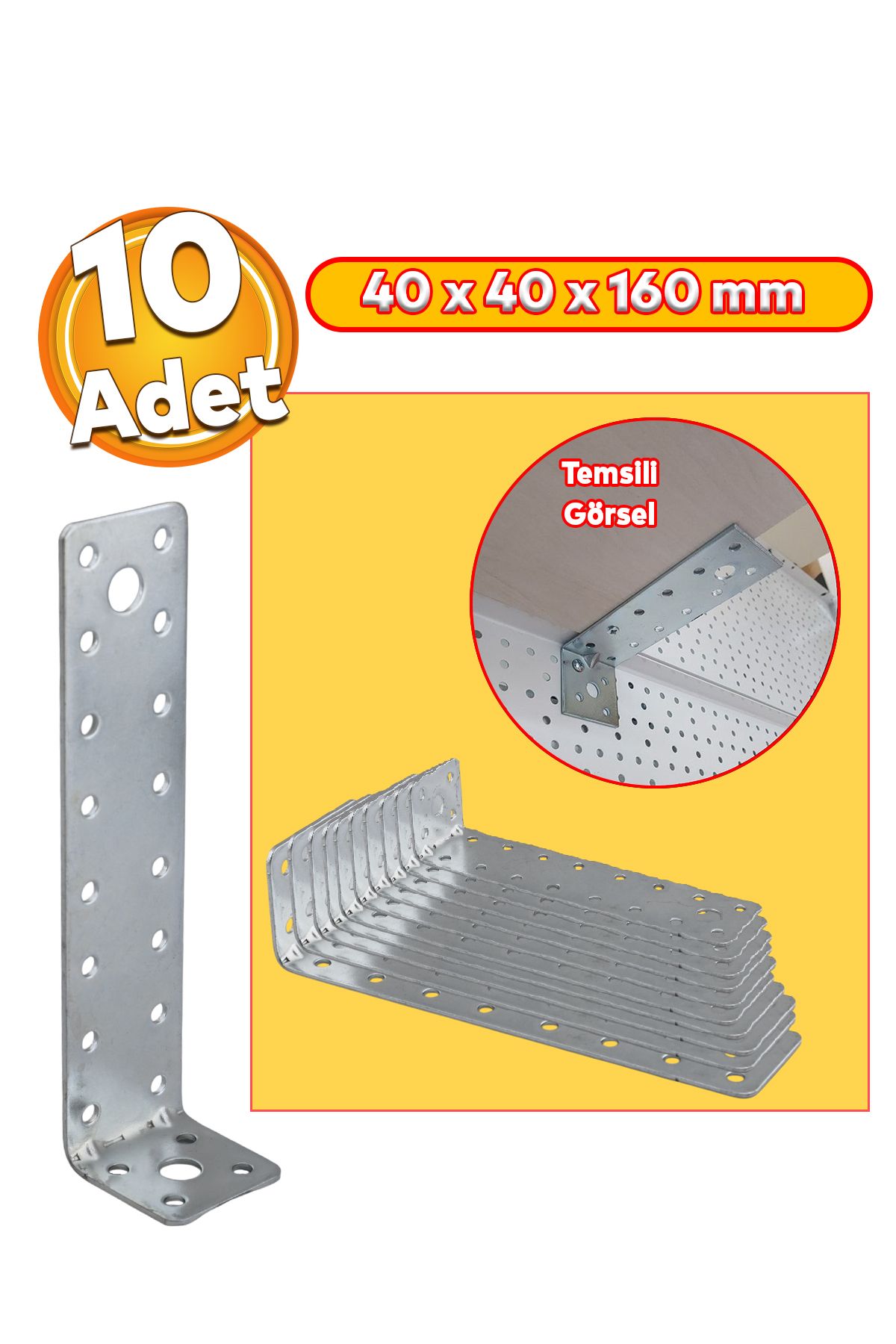 Badem10 Metal Köşebent40x40x160 mm Mobilya Do...