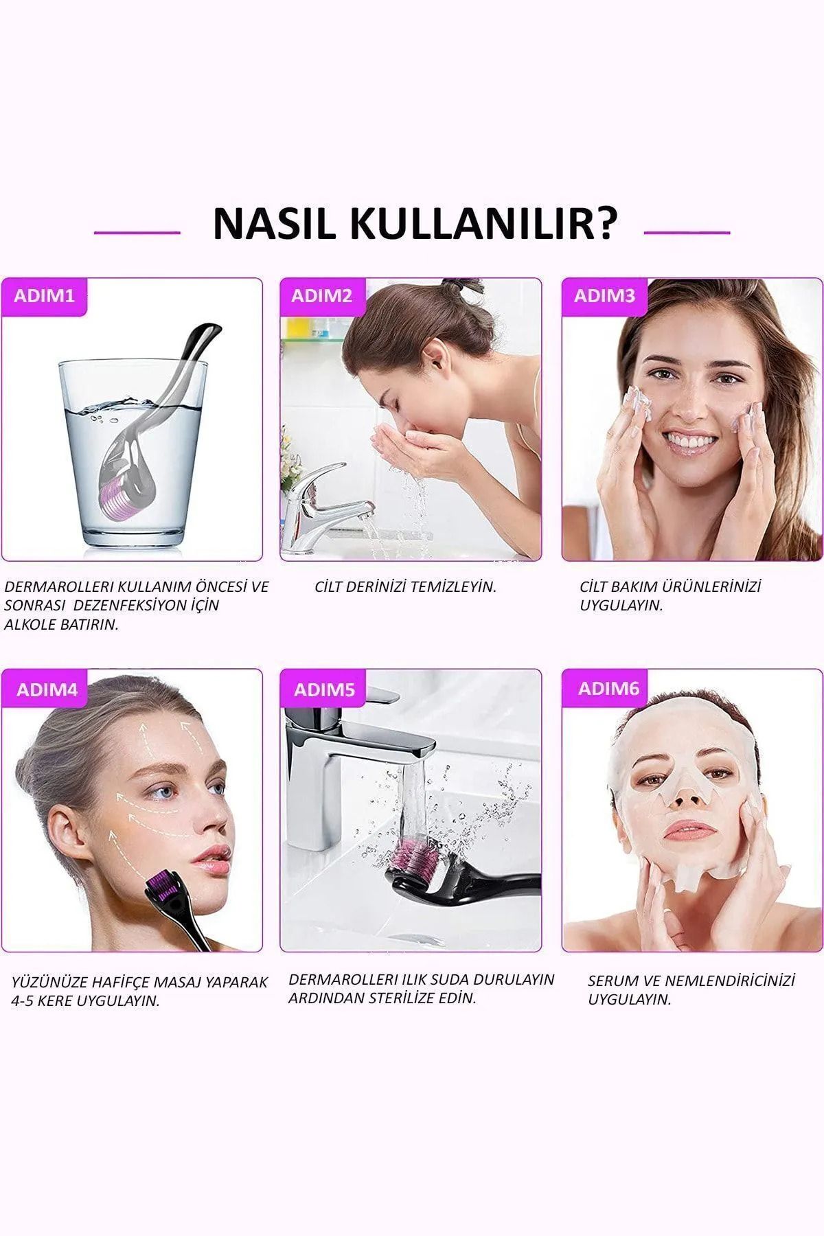 Dermaroller Saç Çıkarıcı 0.5 mm Titanyum Uçlu Dermapen Saç Sakal Çıkarıcı Yüz Cilt Bakım Aleti