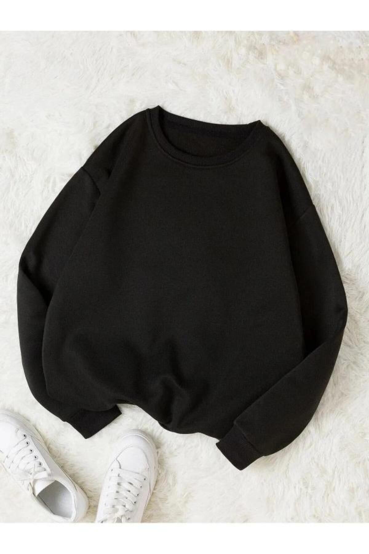 unisex siyah sweatshirt oversize