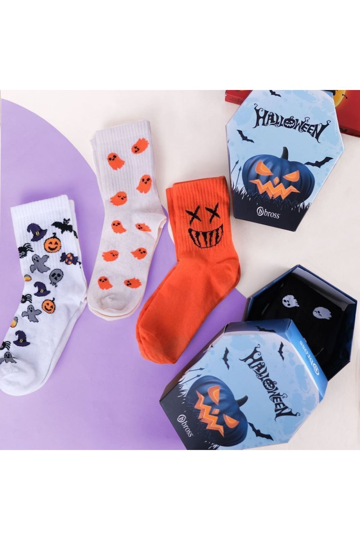 Unisex Halloween 3lü Kutulu Soket Çorap