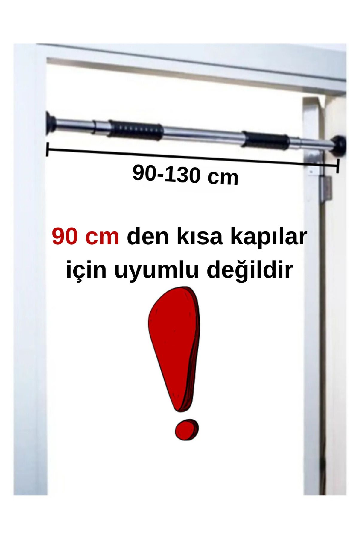 Yeni Nesil 90-130cm Koridor Barfiksi Barfix Aleti Çubuğu Çekme Barı Demiri Bar