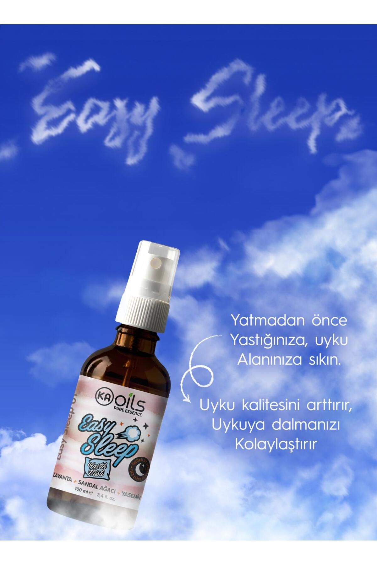 Easy Sleep Yastık Misti - Huzurlu Uyku Için Doğal Sprey, Lavanta & Yasemin & Sandal Ağacı