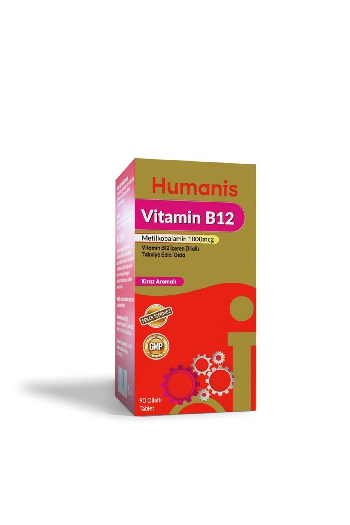 Humanis Vitamin B12 90Dilaltı Tablet Kiraz Ar...