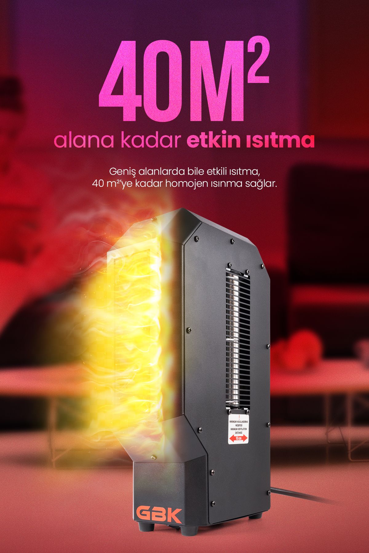 Gbk Fanlı Isıtıcı 3400w Ev, Atölye, Ofis, Prefabrik Yapı Için Uygun