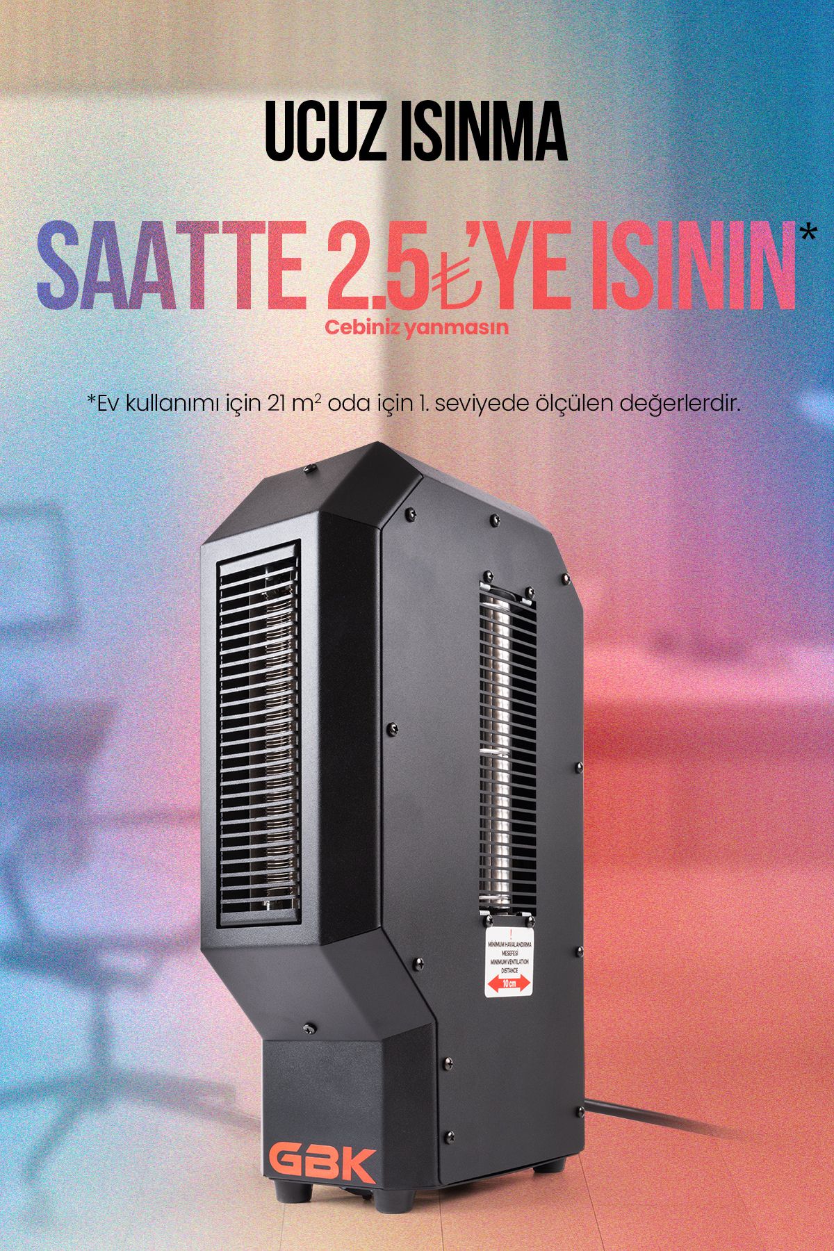 Gbk Fanlı Isıtıcı 3400w Ev, Atölye, Ofis, Prefabrik Yapı Için Uygun