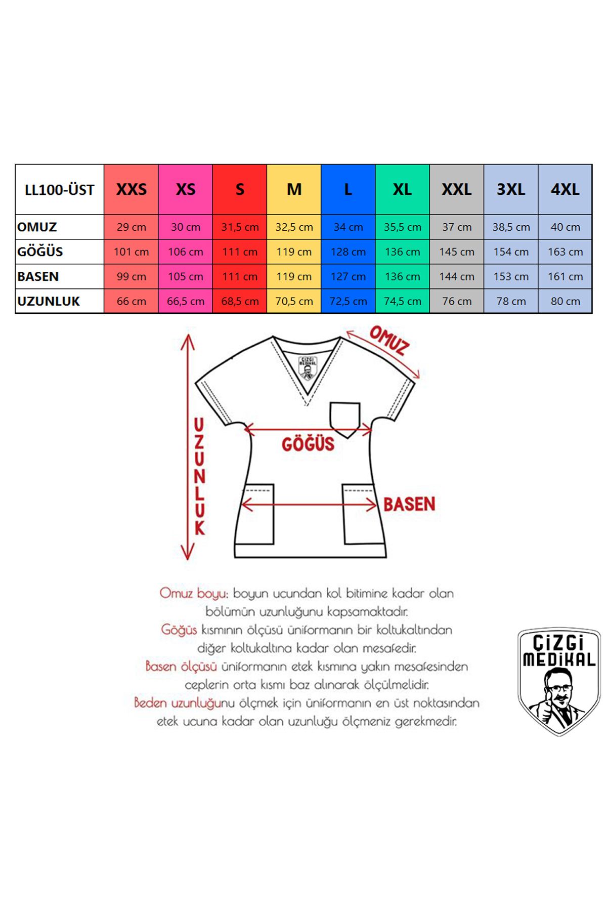 Siyah Polo Yaka Likralı Yeni Model Doktor Hemşire Forması Scrubs Dr Greys Takım (Esnek Kumaş)