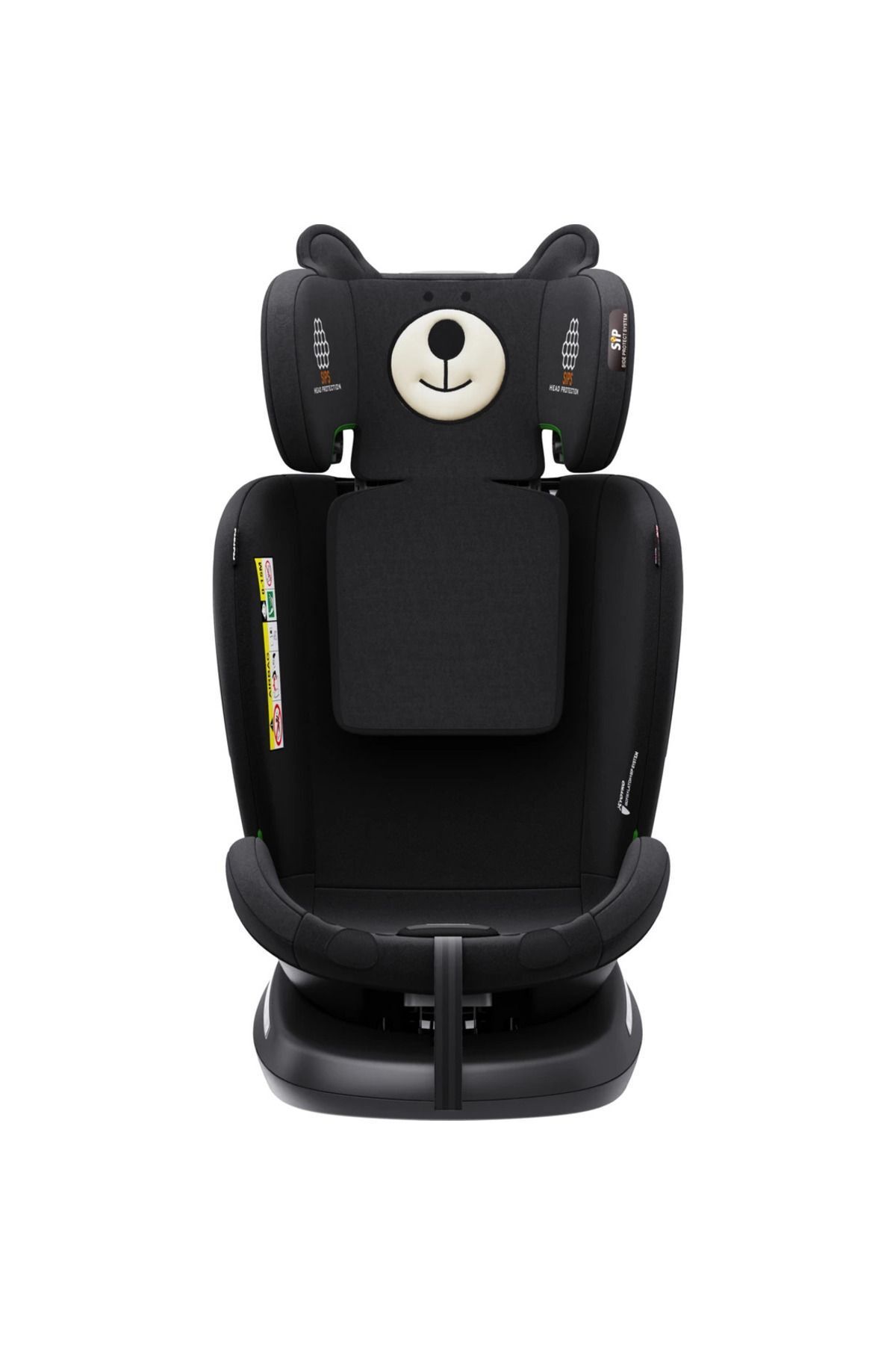 Yeni Bear 360 ° Dönebilir Yatabilir I-size 0-36 Kg Otokoltuğu Isofıx/sıp/latch Siyah