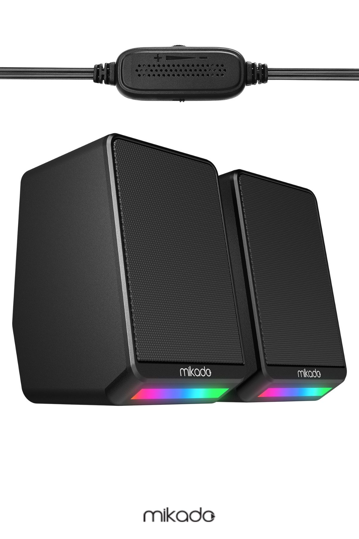 MD-178 2.0 3W*2 Siyah RGB Aydınlatmalı USB + 3.5mm USB 5V Speaker Hoparlör