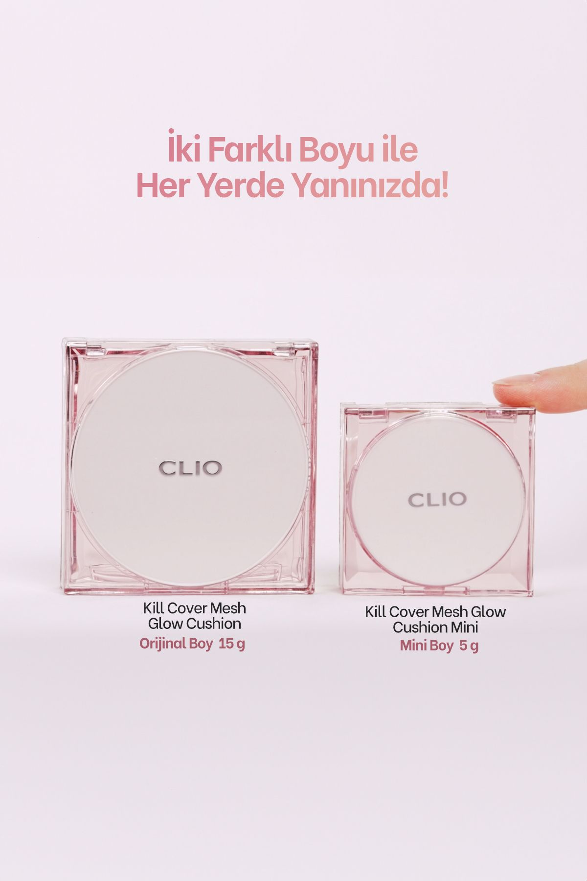 Yoğun Nem ve Işıltı Veren Cushion CLIO Kill Cover Mesh Glow Cushion Mini (4 Ginger) SPF50+ PA++++