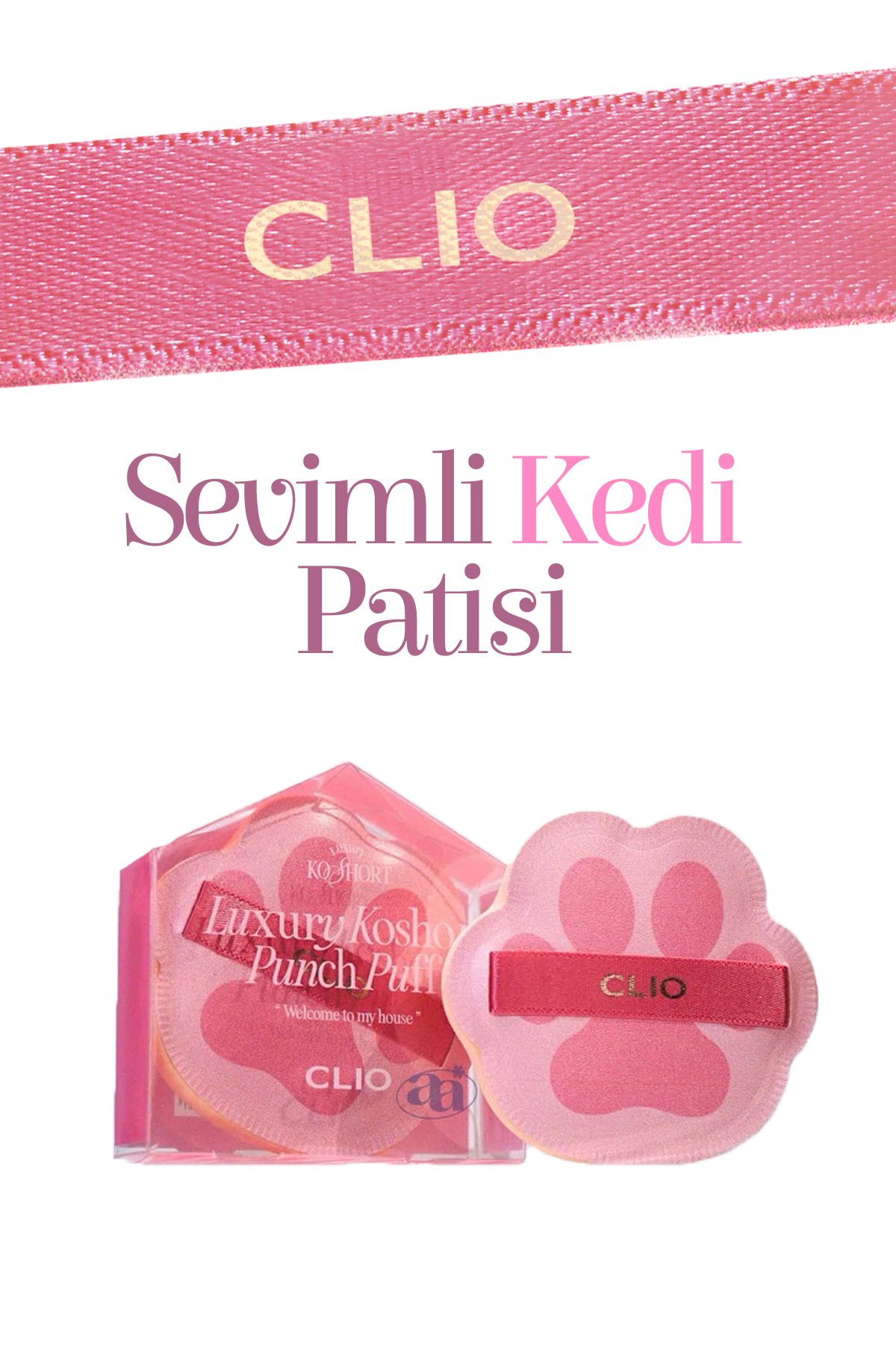 Kavisli Şekliyle Kolay Uygulama Sunan Makyaj Pufu CLIO Koshort Puff (Luxury Koshort)