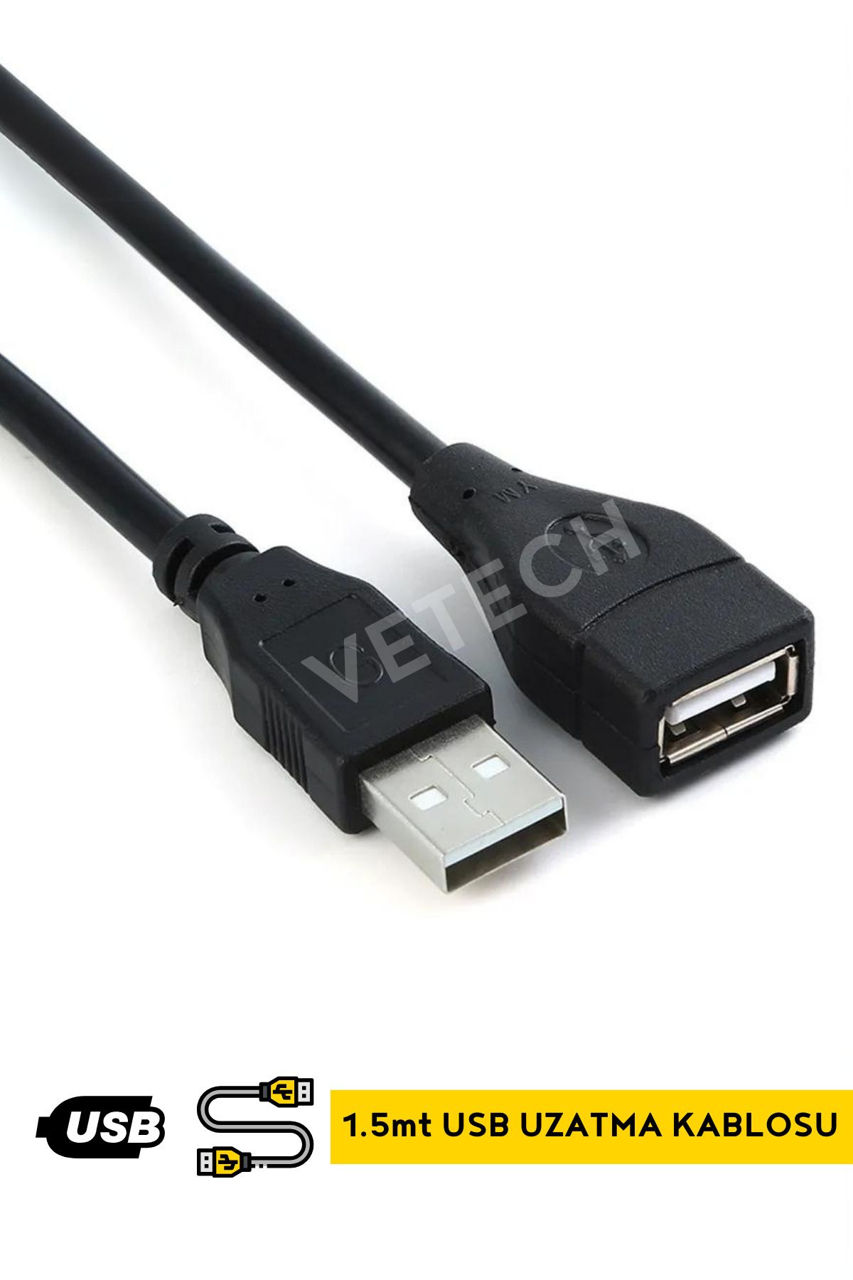 Vetech 1.5mt USB UzatmaKablosu Yazıcı / USB B...