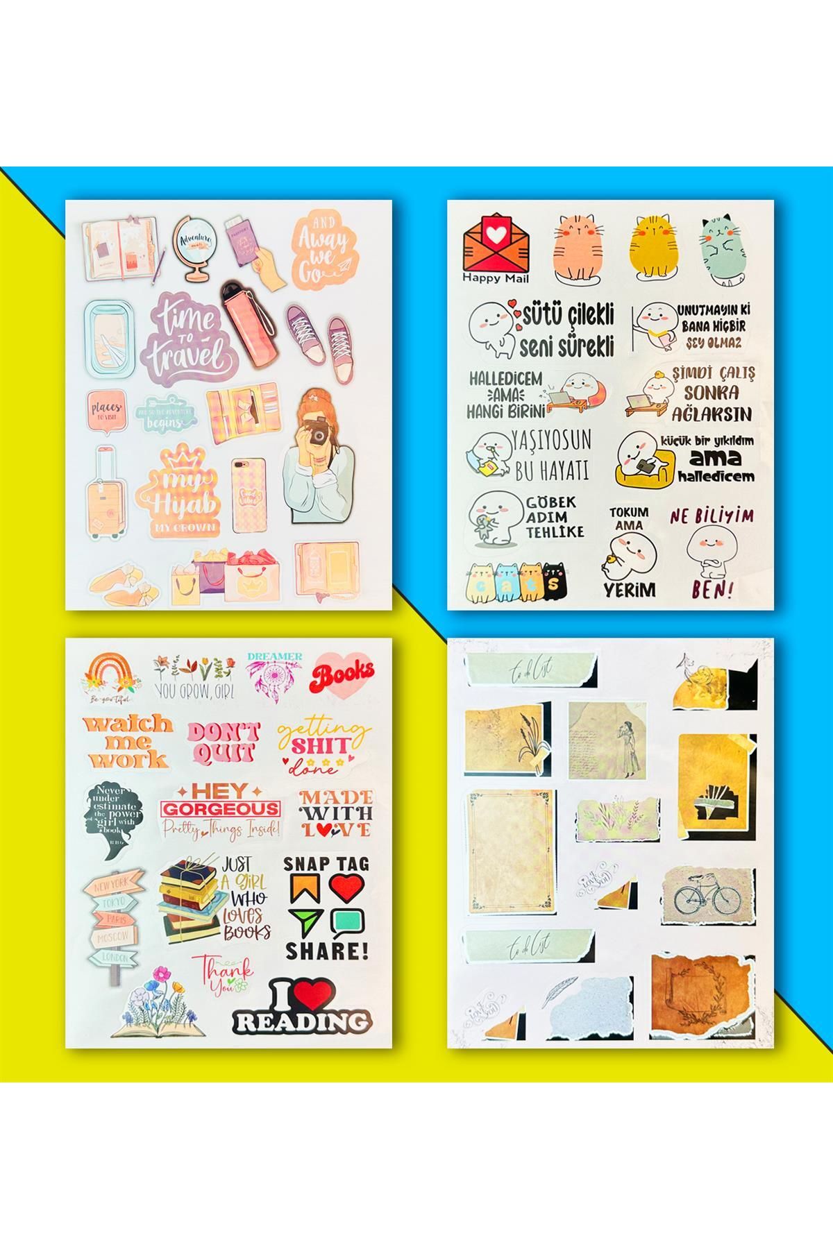 My Dıy Sticker Book 24 * 17 Cm 16 Sayfa Özel Tasarım Rengarenk Sticker Kitabı