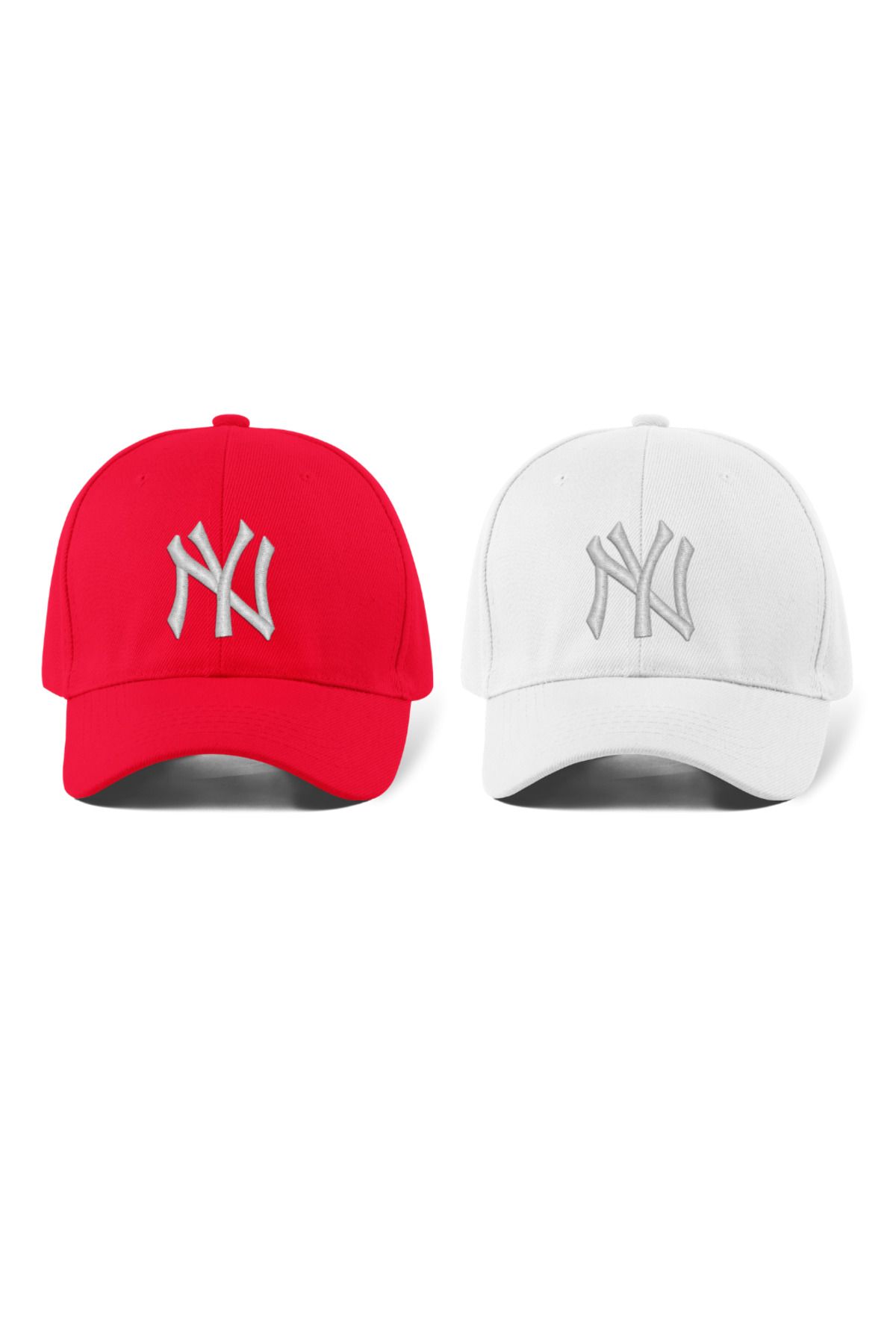 QUATEXNY New York Unisex2'li Set Nakışlı Şapk...