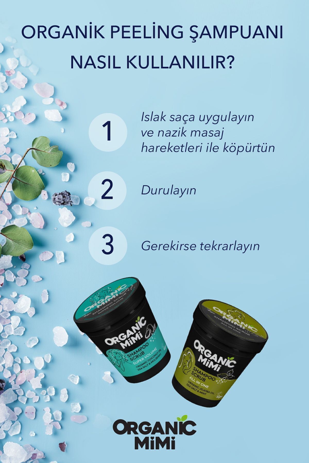 Süper Hacim Deniz Tuzu Ve Dut Peeling Şampuan Organik, Kepek Önleyici Kırık Uçları Onarıcı 280 G