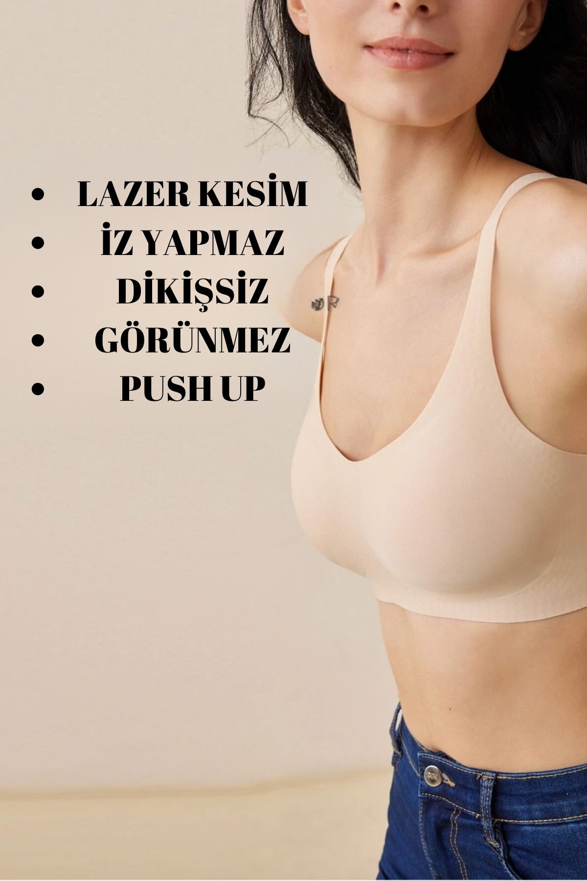 SWEETKORSE Lazer KesimDikişsiz Pedli Yumuşak...