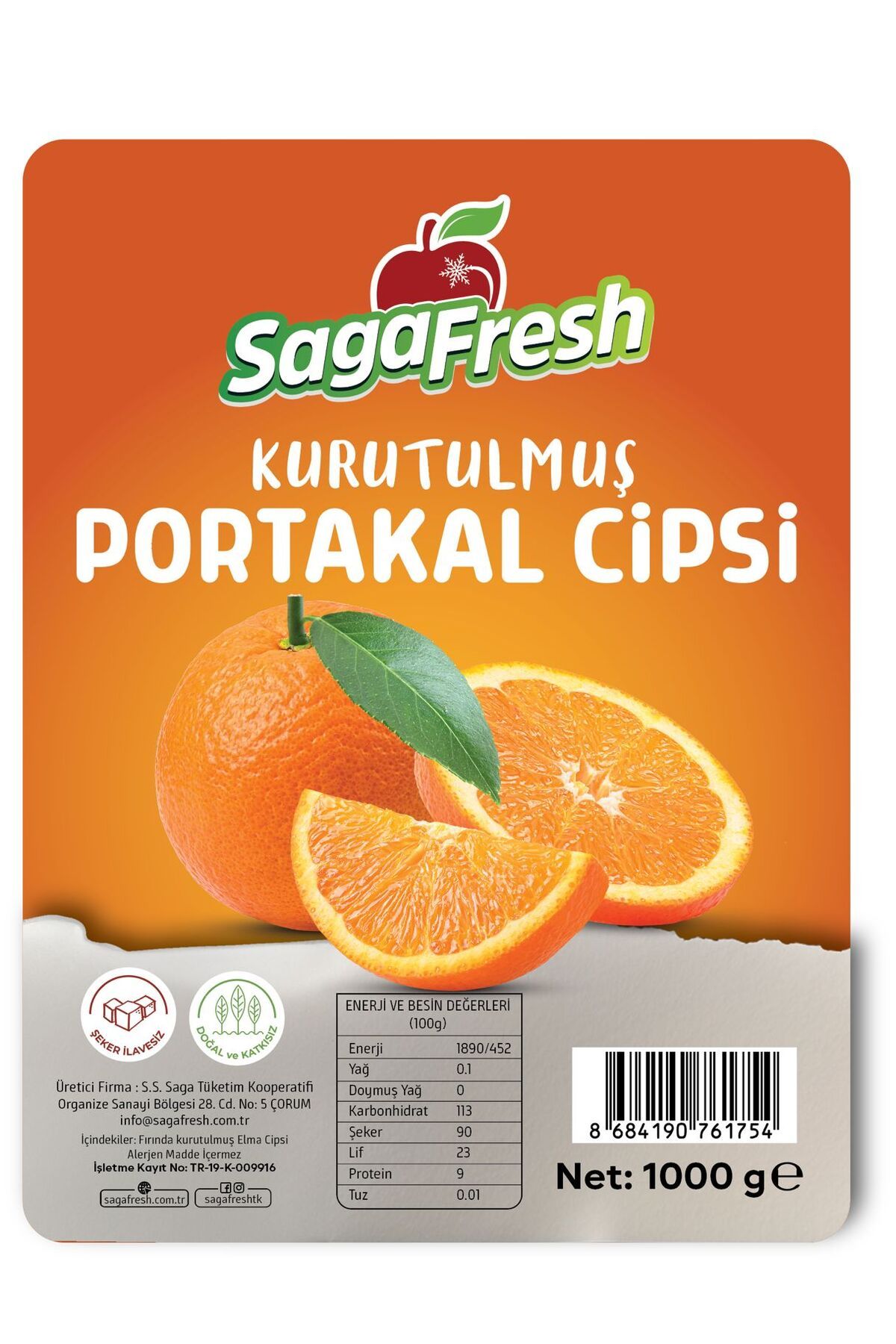 SagaFresh Isıtarak kurutulmuşportakal dilimle...