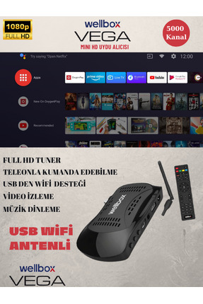 Wifi Anten Dahil Çanaklı Çanaksız 2024 Model Full Hd Uydu Alıcı Free Ip Tiktok Youtube Siyah Image 0