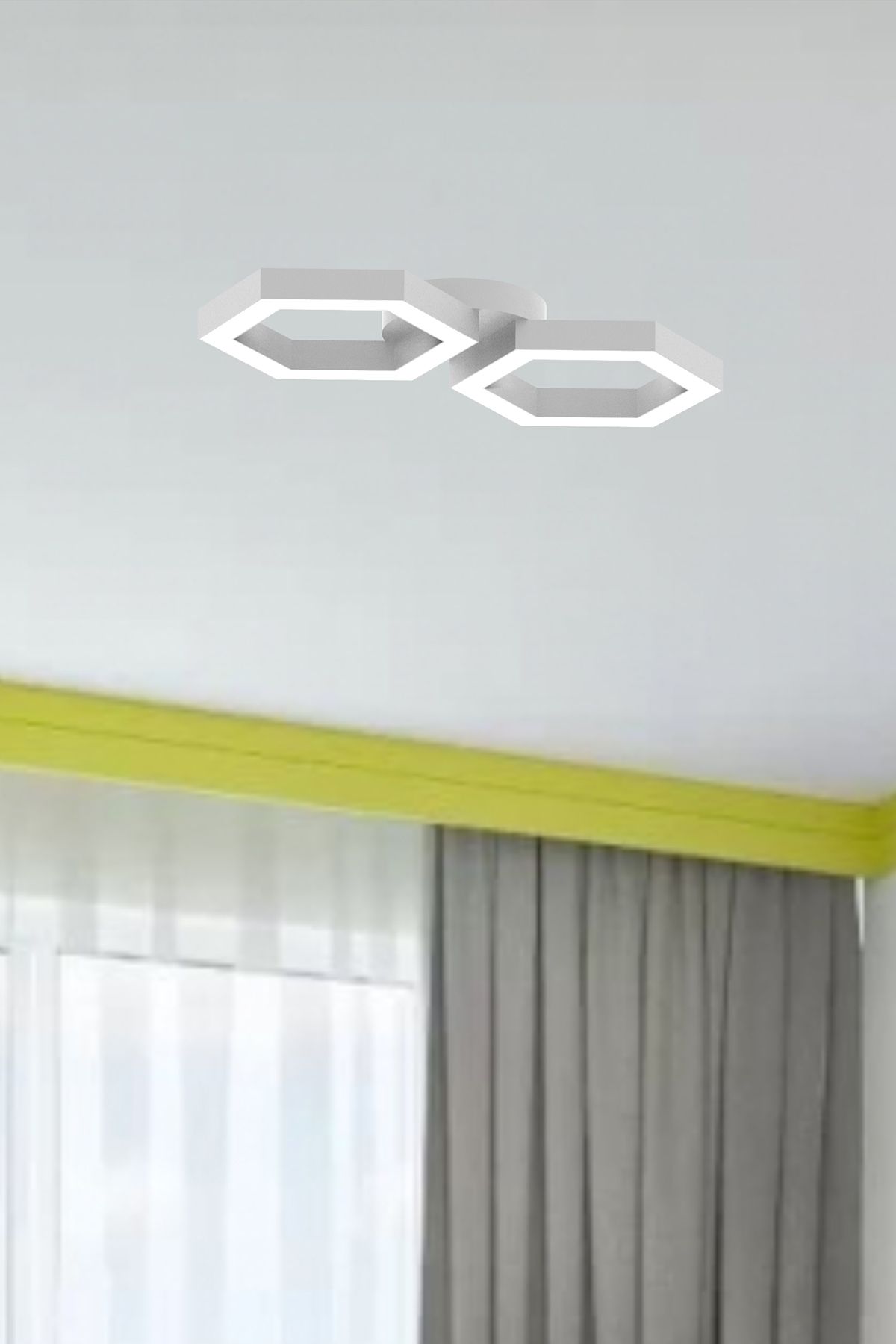 FARFALLA ( Gri Kasa, Beyaz Işık ) Ledli Modern Plafonyer Led Avize, Salon, Mutfak, Oturma Odası