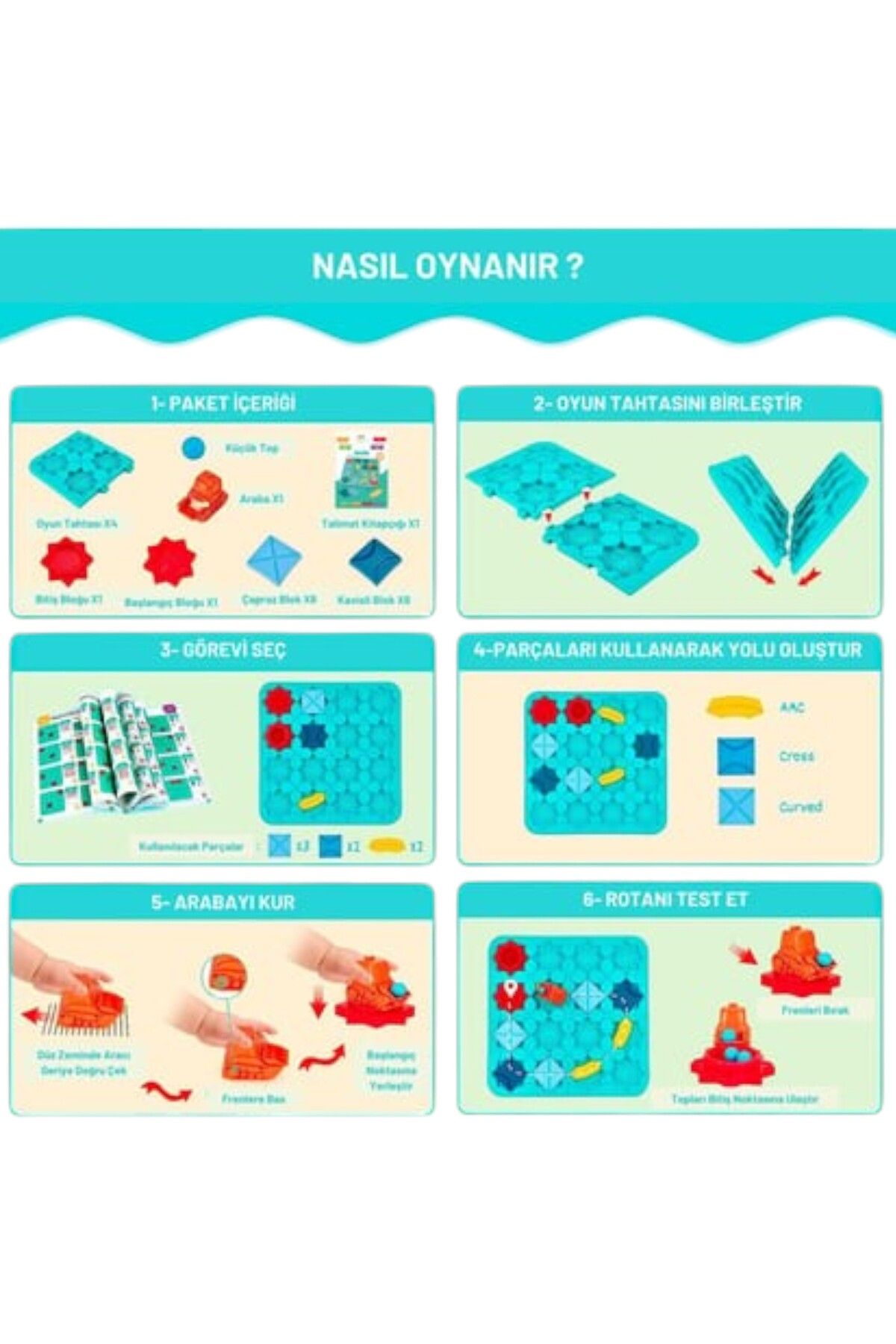 Kodlama Oyunu Mantıksal Yol Yapım Oyuncağı Eğitici Oyuncak Puzzle 26 Parça Mantıksal Yol Oluşturma