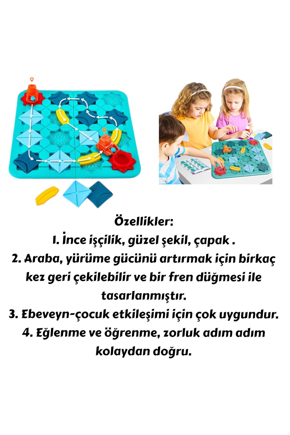 Kodlama Oyunu Mantıksal Yol Yapım Oyuncağı Eğitici Oyuncak Puzzle 26 Parça Mantıksal Yol Oluşturma