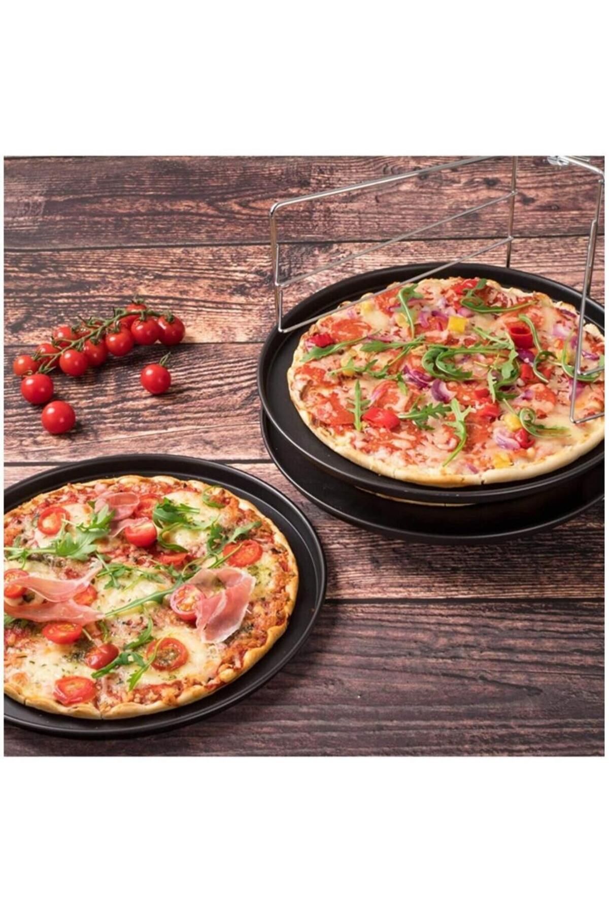 40cm Alüminyum Granit® Pizza Tavası Yapıştırmaz Sığ Kenar Dünyanın Eniyi Pizza Pişirme Fırın Tepsisi