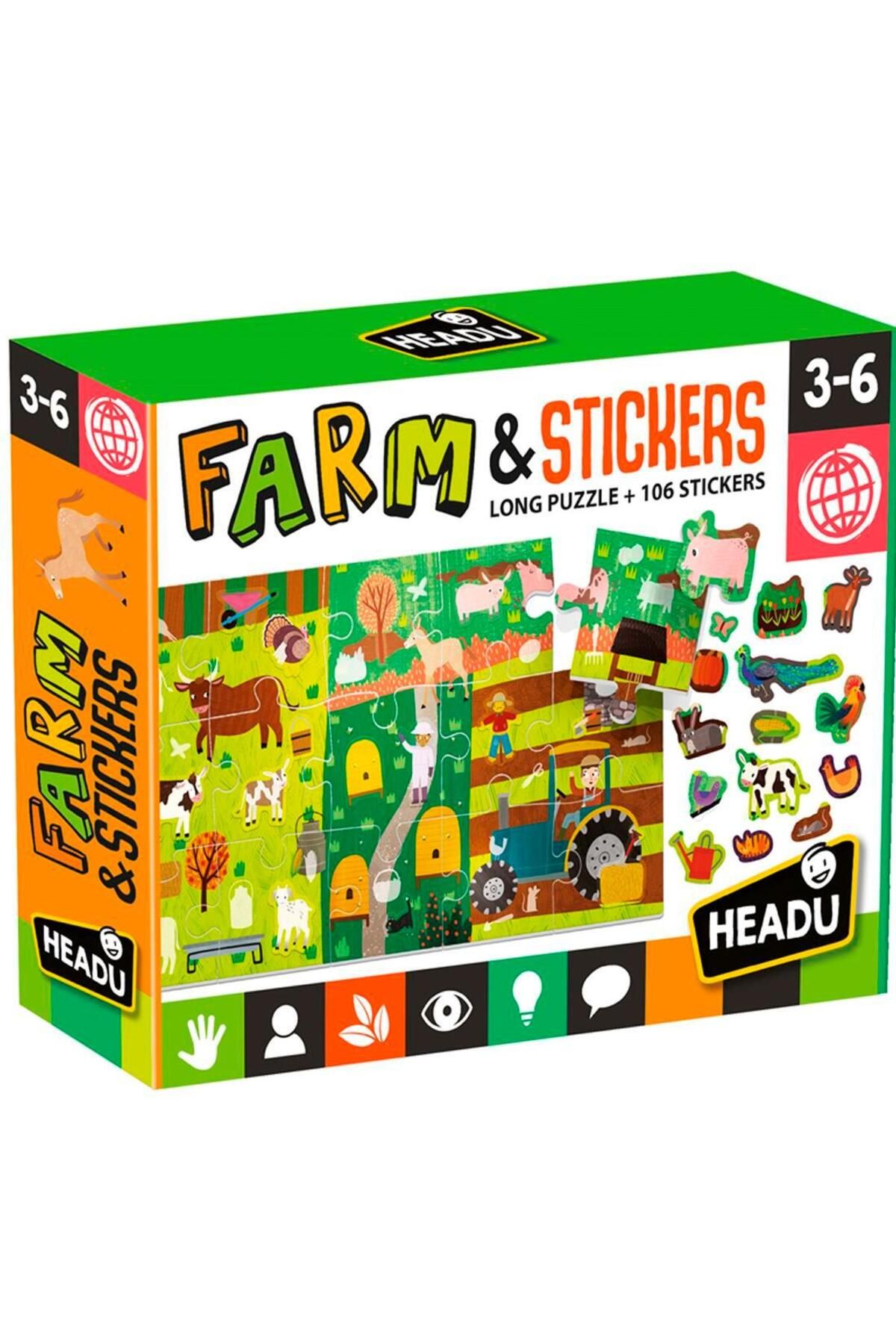 Carioca Headu Puzzle StıckersThe Farm (3-6 YA...