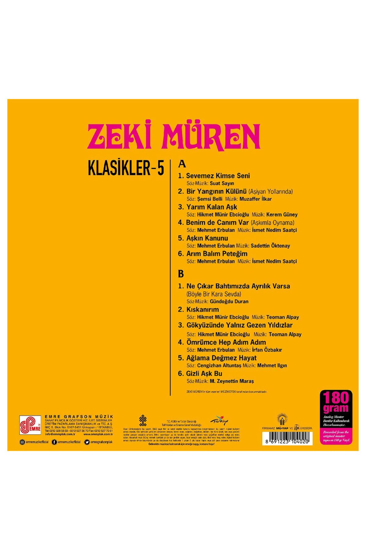 OssoZeki Müren - Zeki MürenKlasikleri 5 Lp Pl...