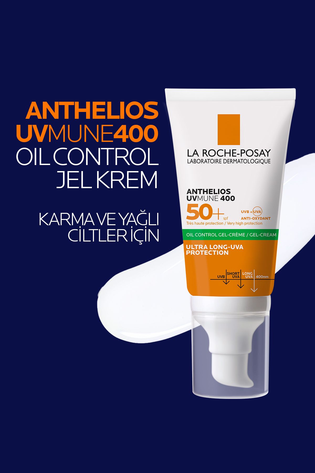 Anthelios Oil Control Gel Krem Spf50+ Güneş Kremi 50 ml- Karma ve Yağlı Ciltler İçin Yüz Kremi