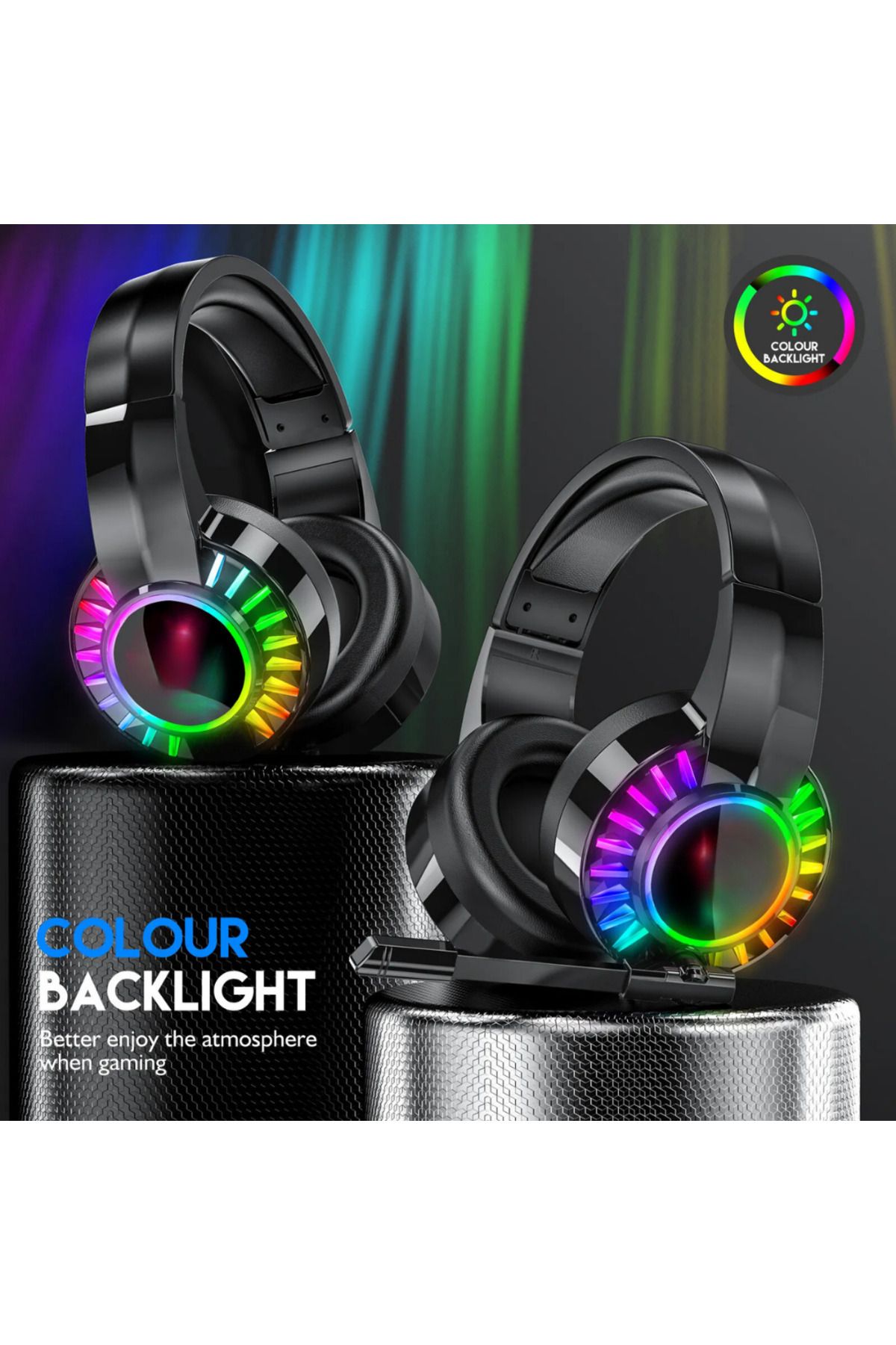 7.1 Surround Ses Teknolojisi RGB Gürültü Önleyici(ANC) Oyuncu Gaming Kulaklığı Ergonomik Tasarım