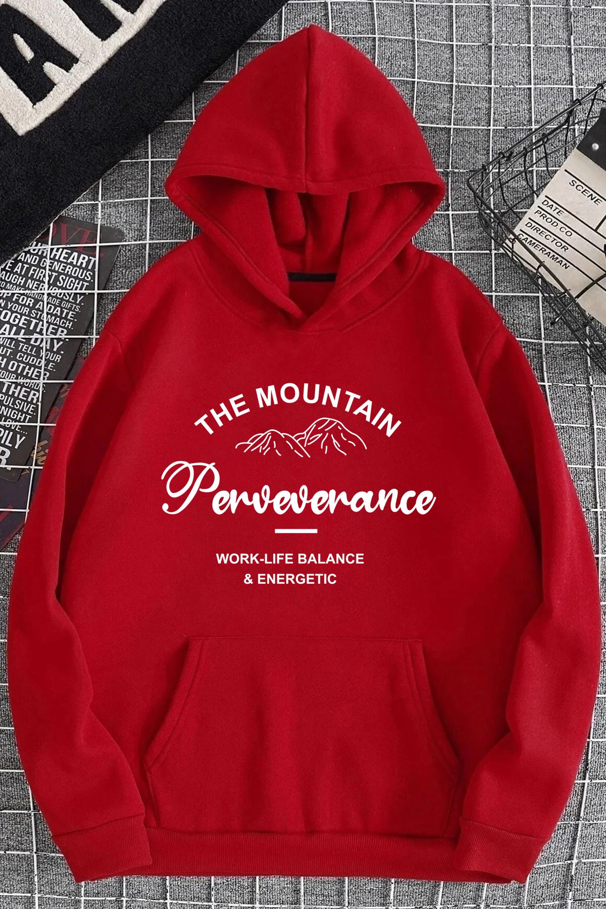 mw memowear Unisex TheMountain Baskılı Kırmız...