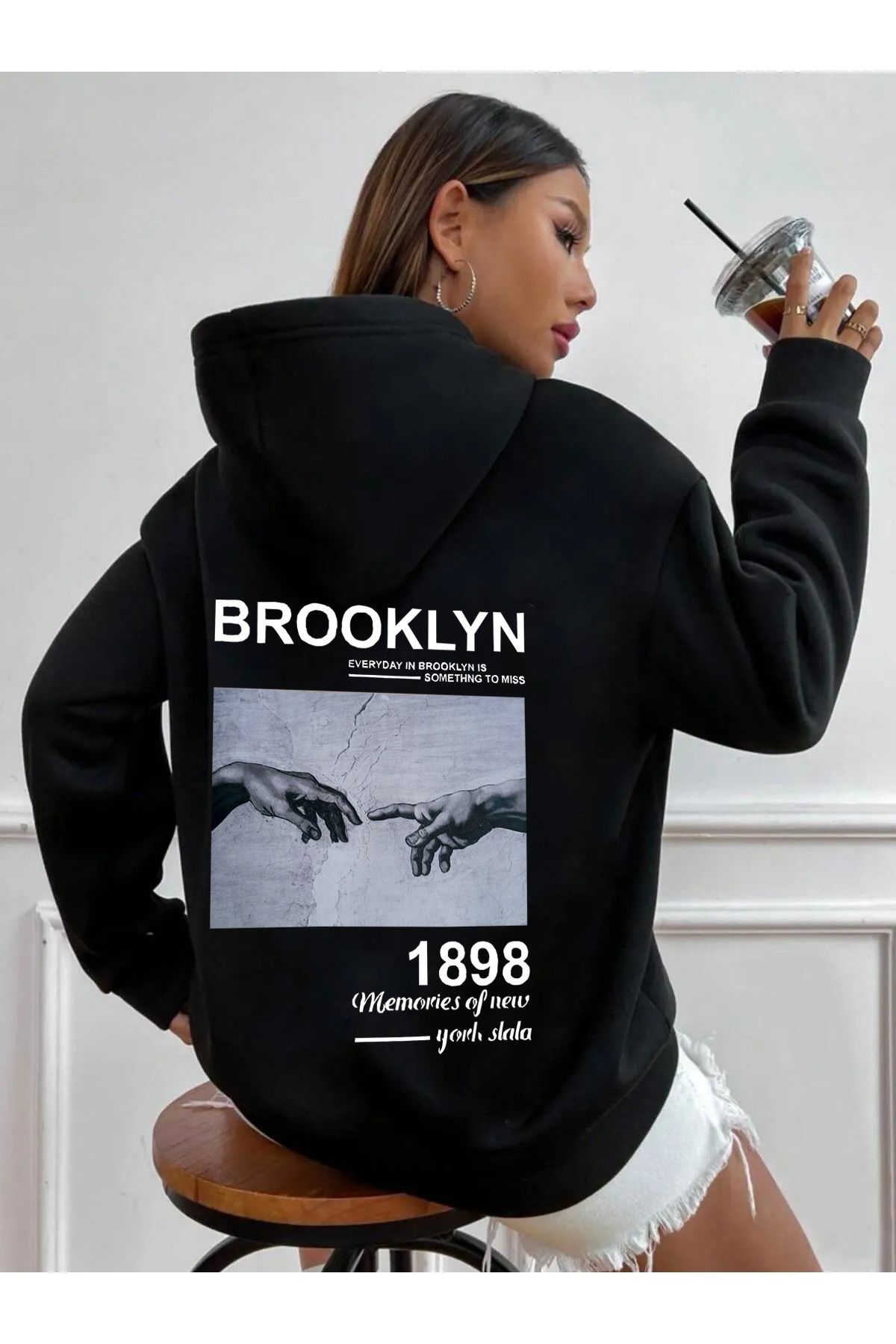 memowear Unisex Brooklyn El1898 Temalı Siyah...