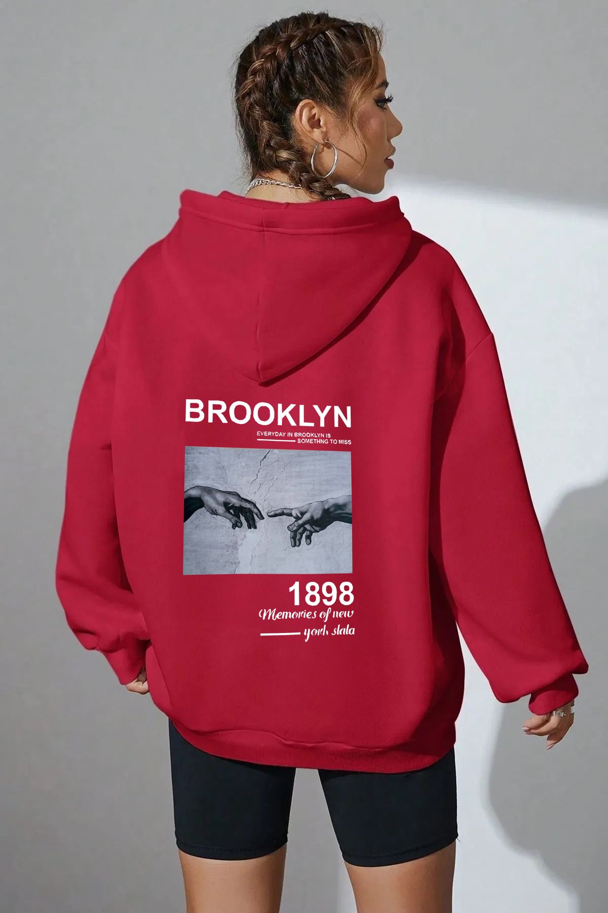 memowear Unisex Brooklyn El1898 Temalı Kırmız...