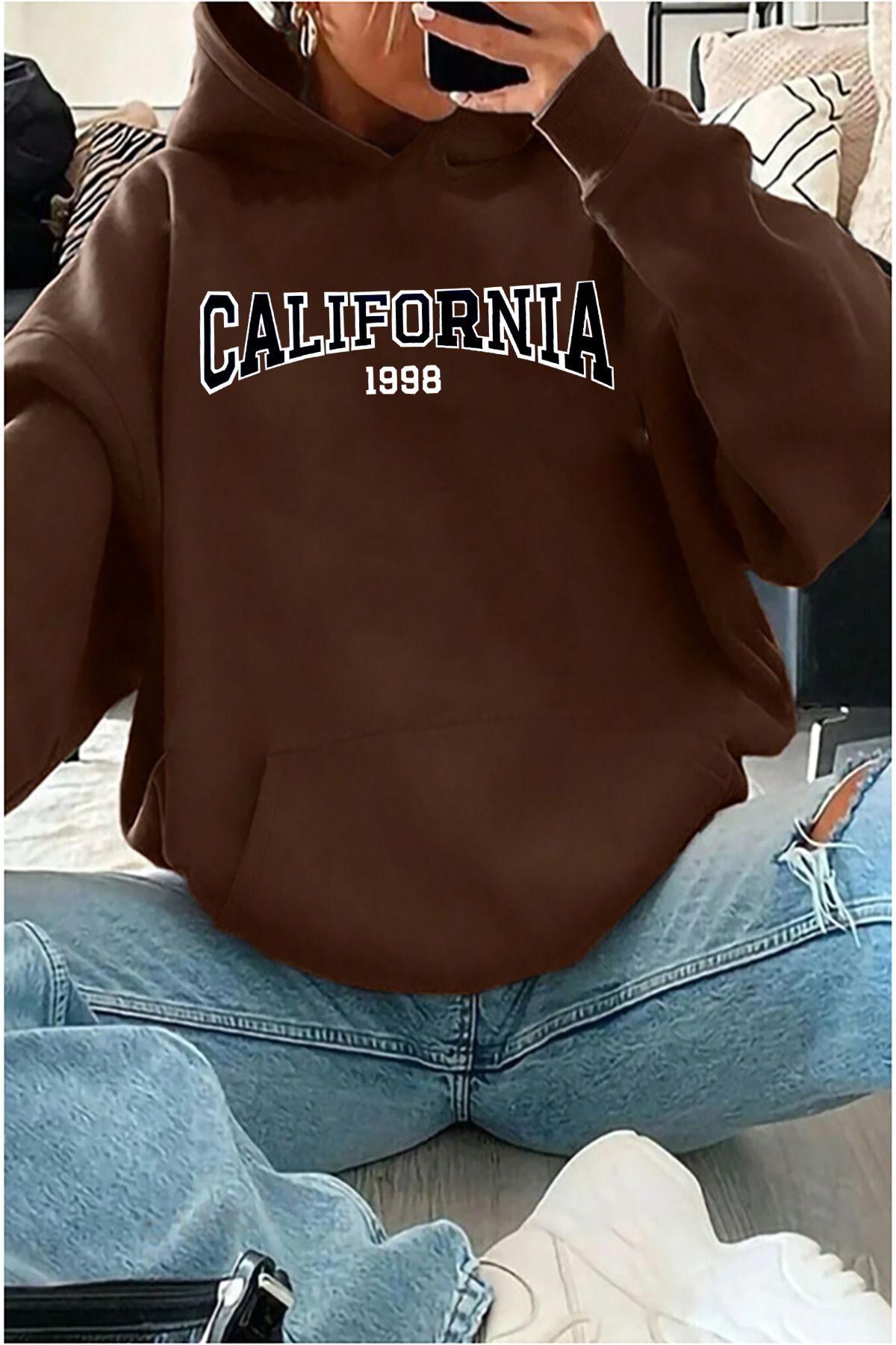 memowear Unisex California1998 Temalı Kahvere...