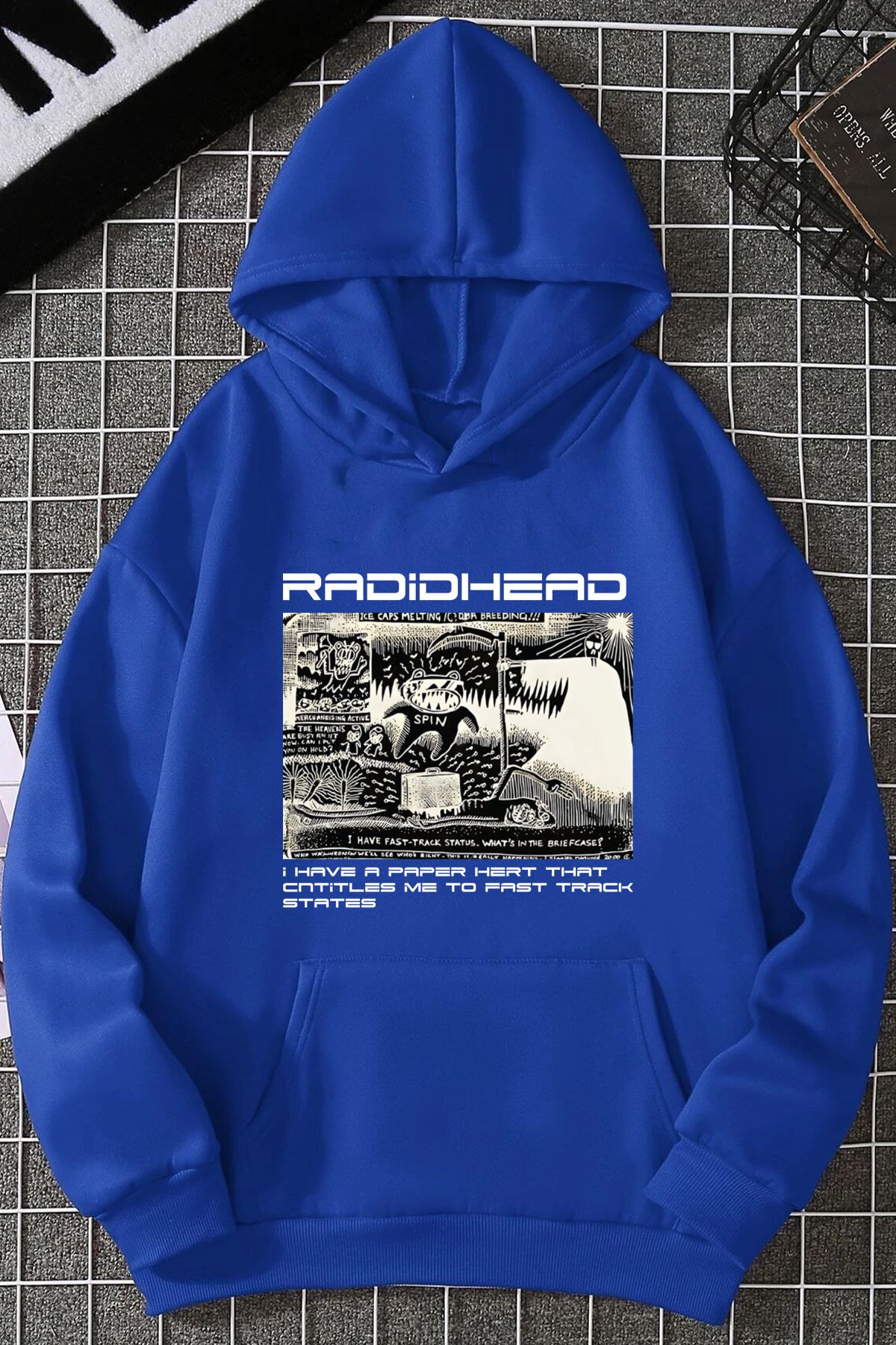 mw memowear Unisex RADİDHEADBaskılı Sax Sweat...