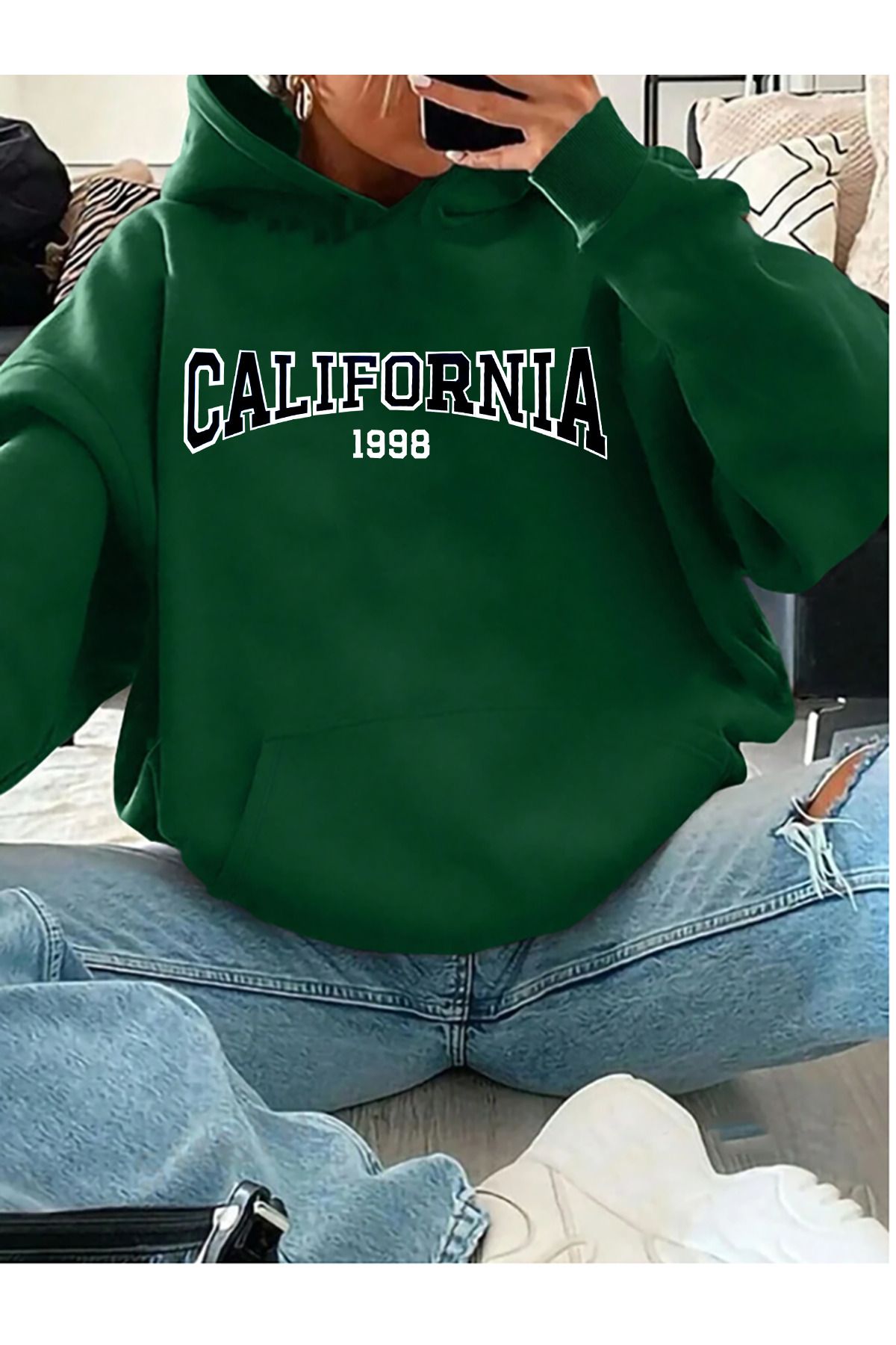 memowear Unisex California1998 Temalı Yeşil S...